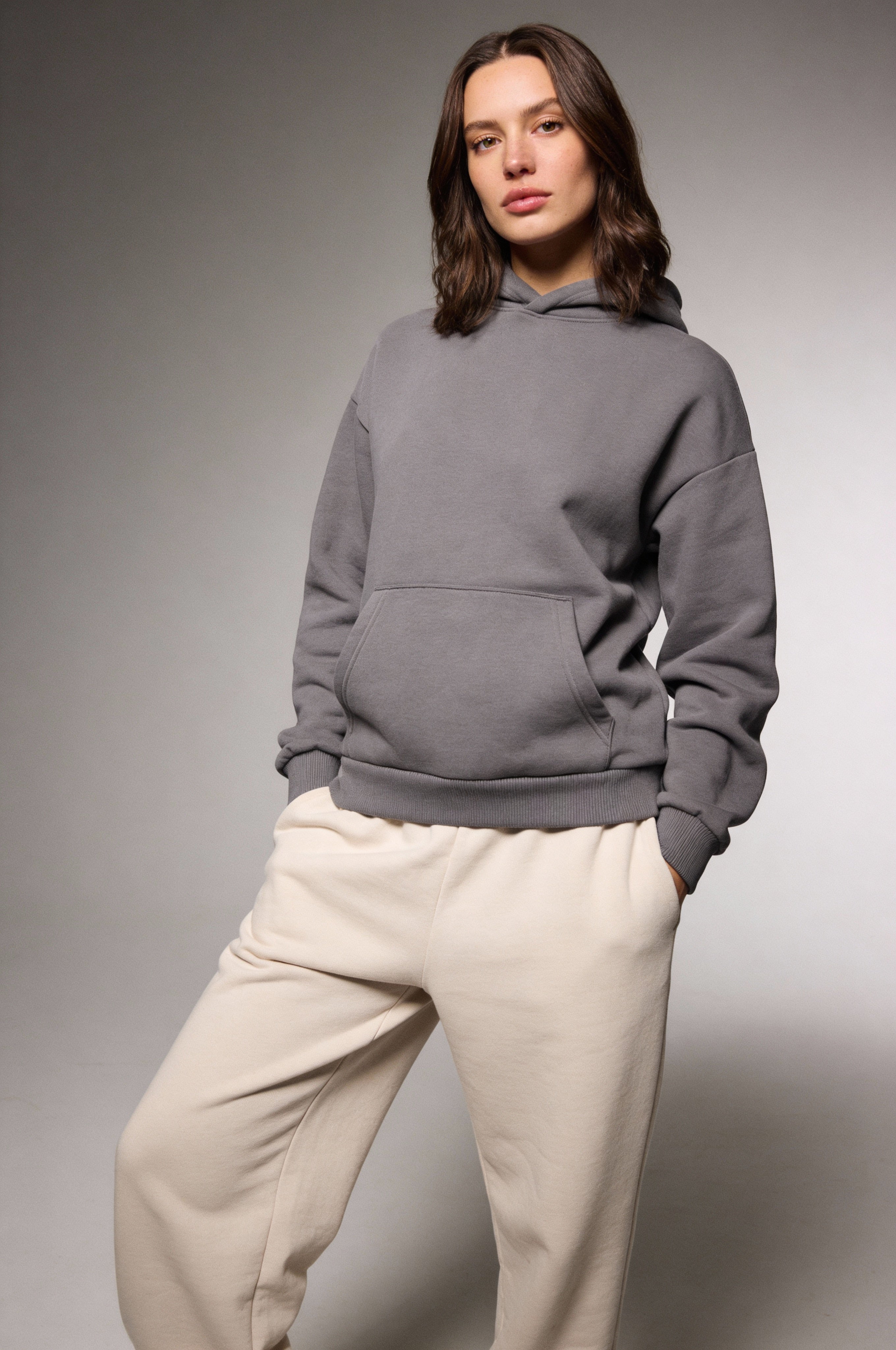 ELNORA COTTON HOODIE – GRAY