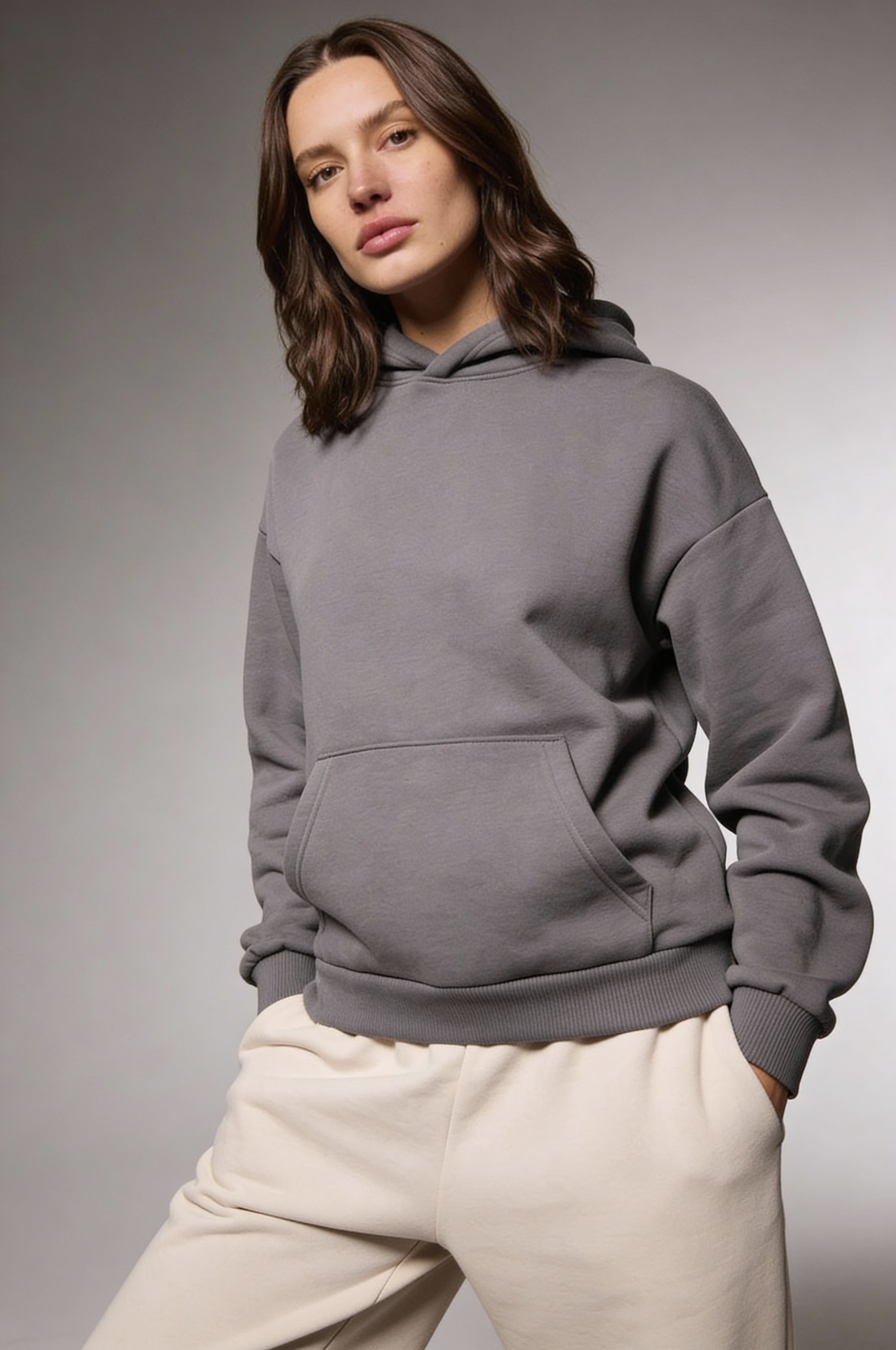 ELNORA COTTON HOODIE – GRAY