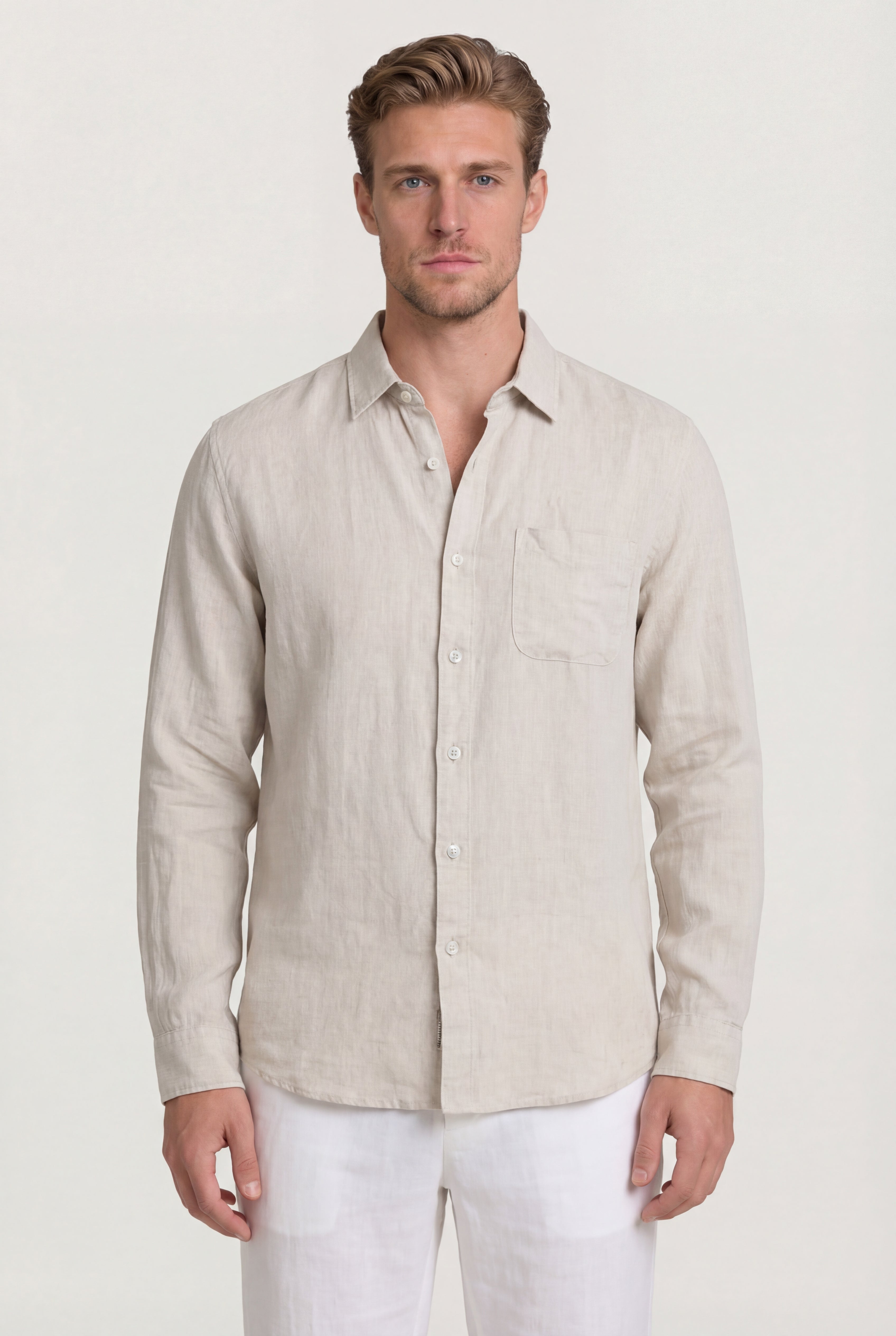 ELVANOR LINEN SHIRT – BEIGE