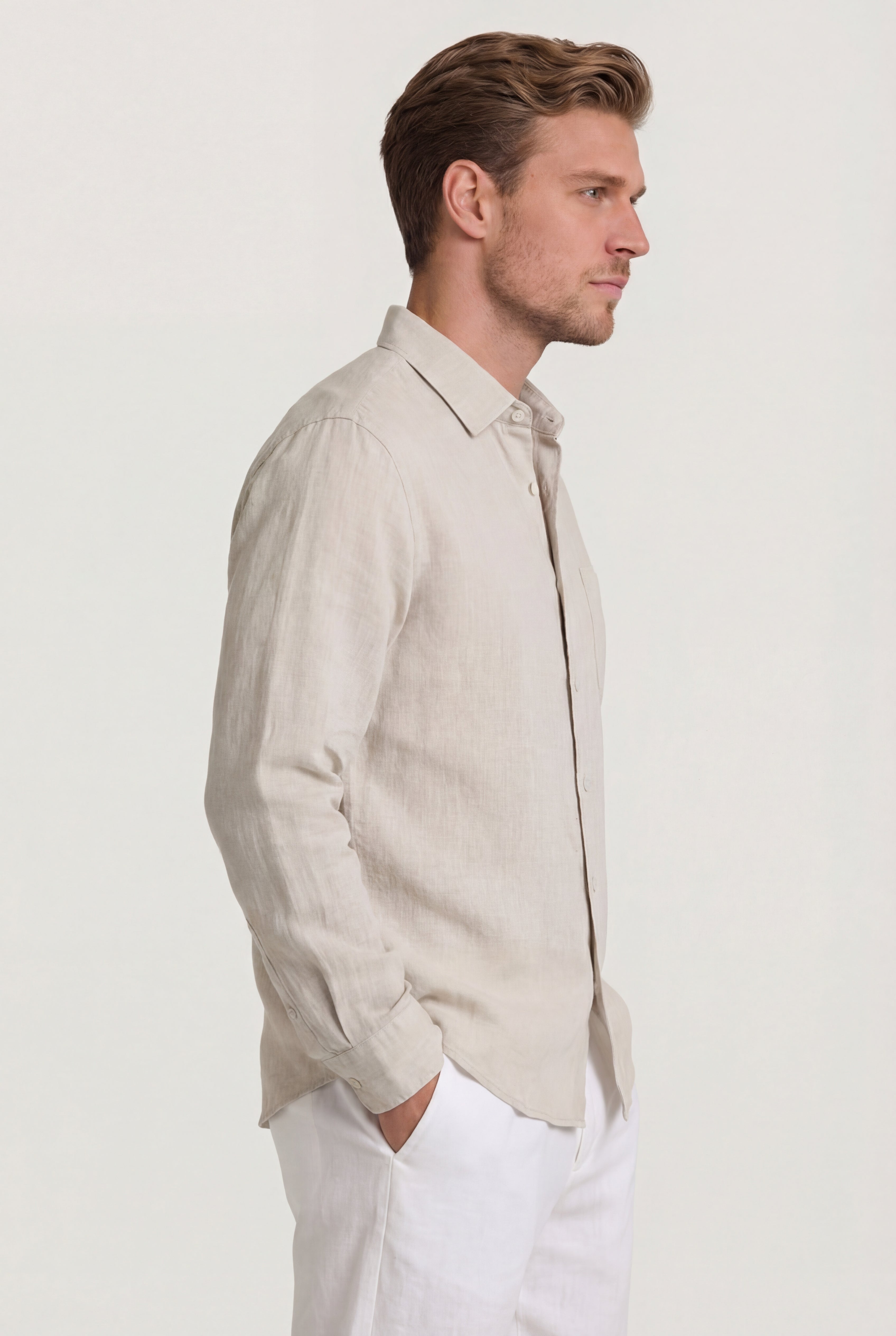 ELVANOR LINEN SHIRT – BEIGE