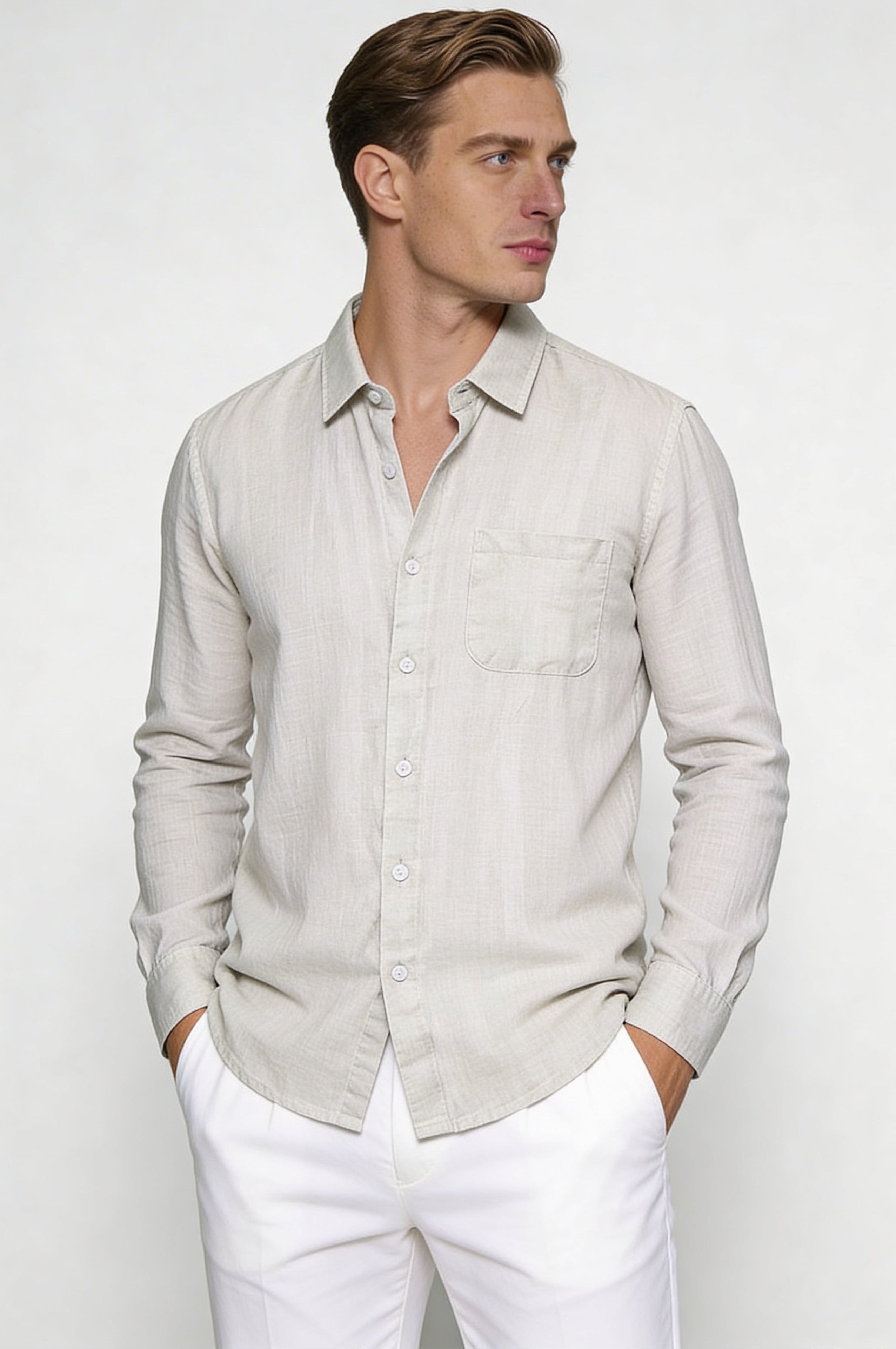 ELVANOR LINEN SHIRT – BEIGE