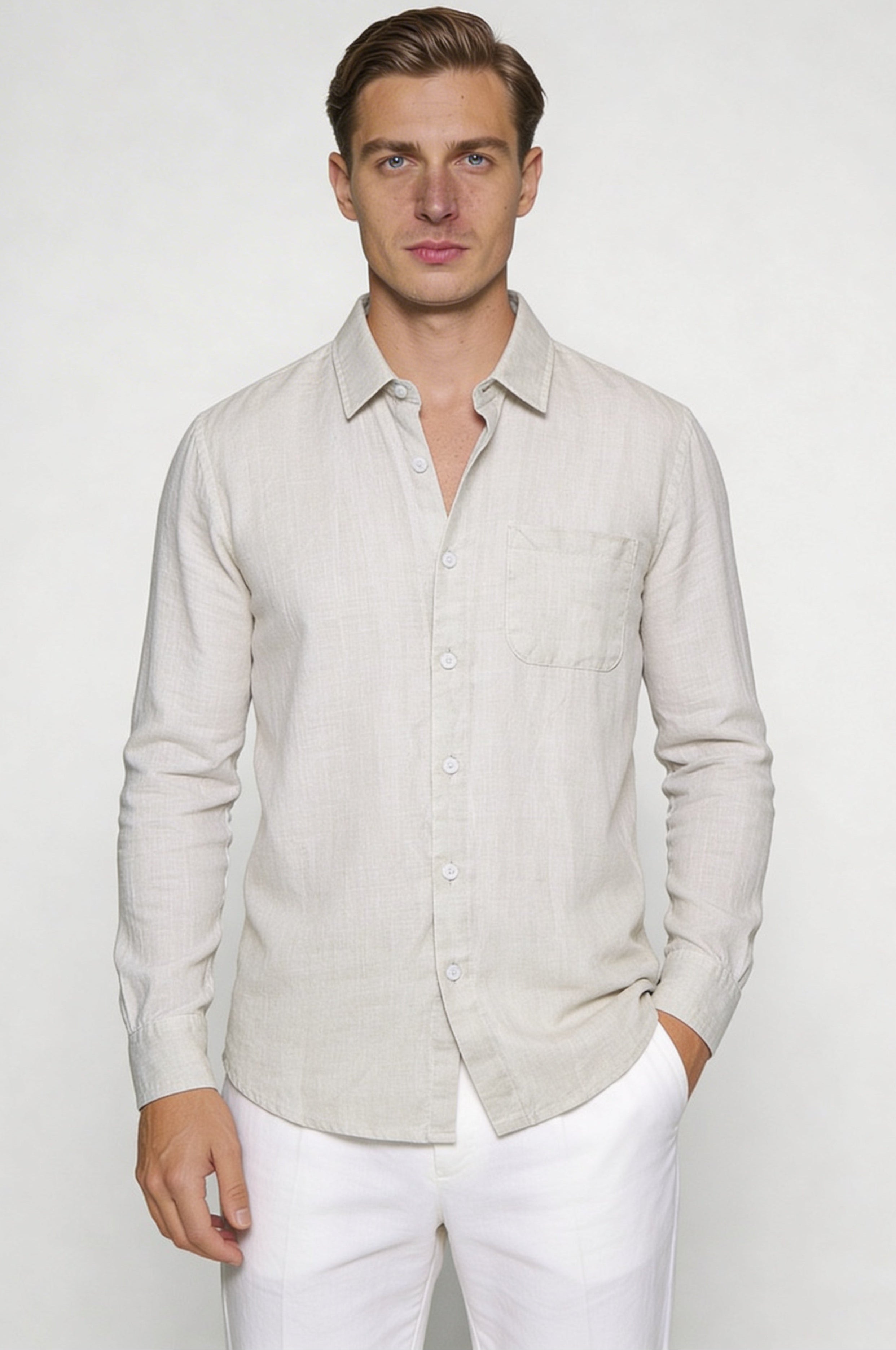 ELVANOR LINEN SHIRT – BEIGE