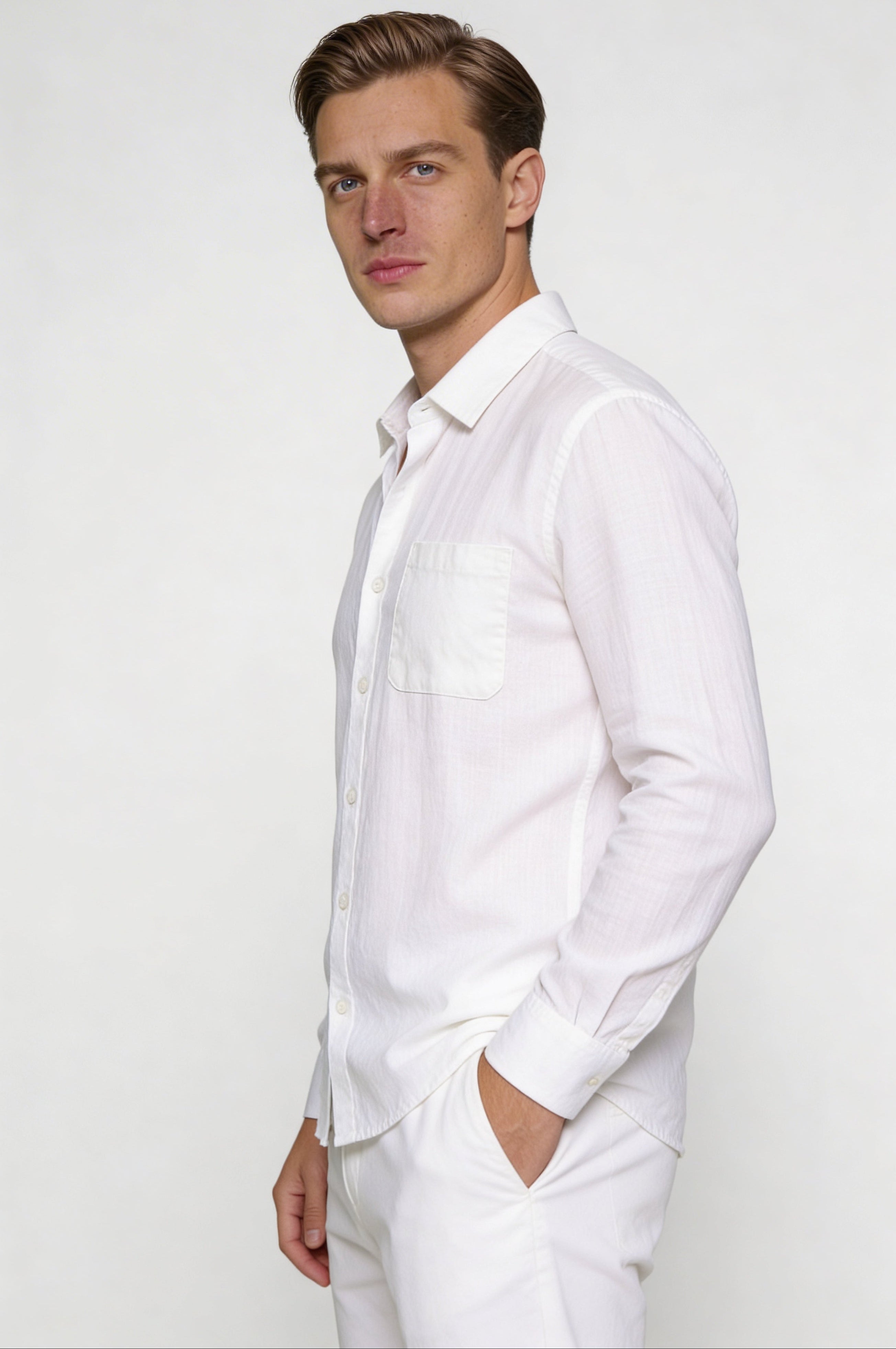 ELVANOR LINEN SHIRT – WHITE