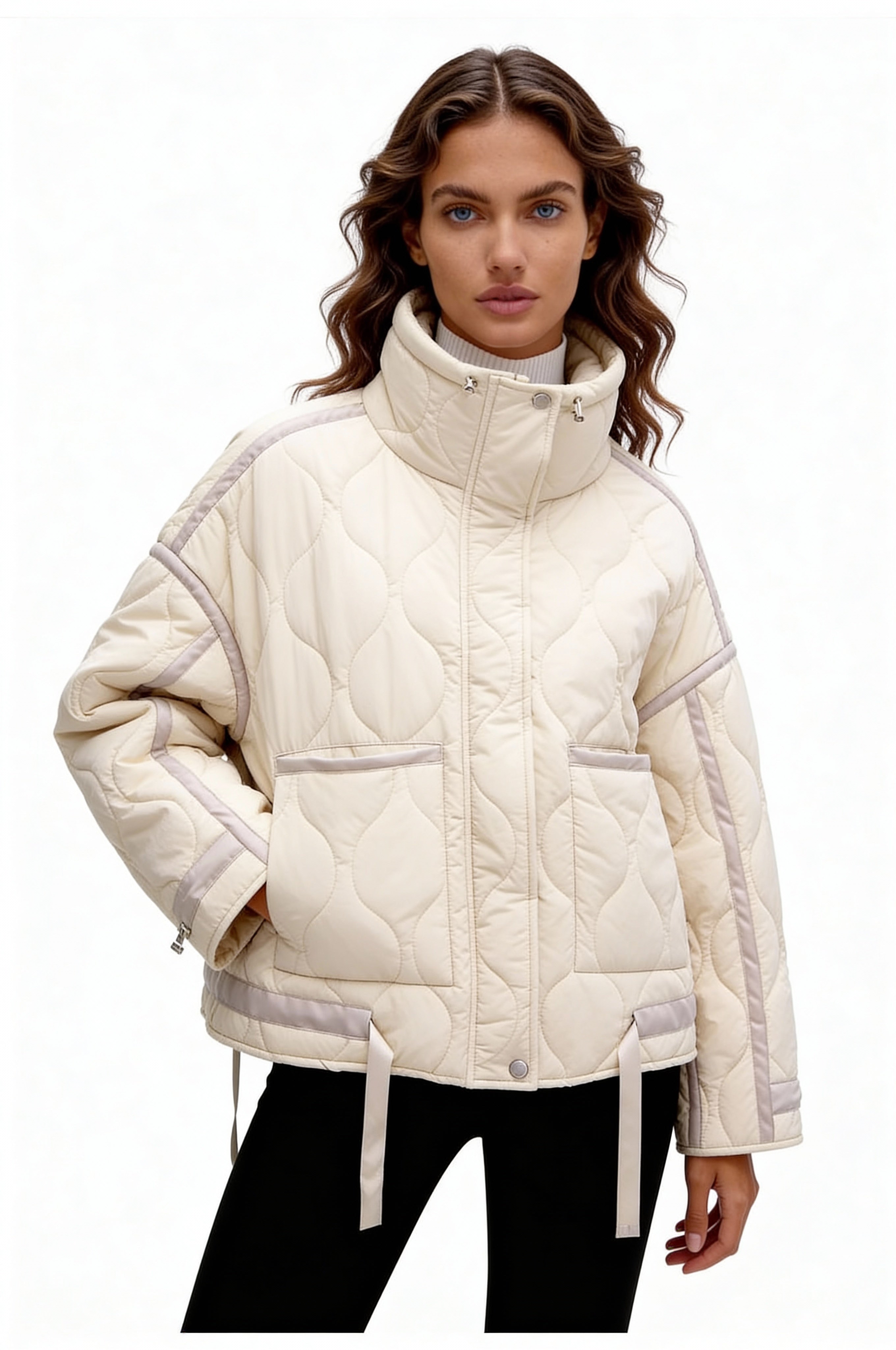 ELVORIA QUILTED JACKET – BEIGE