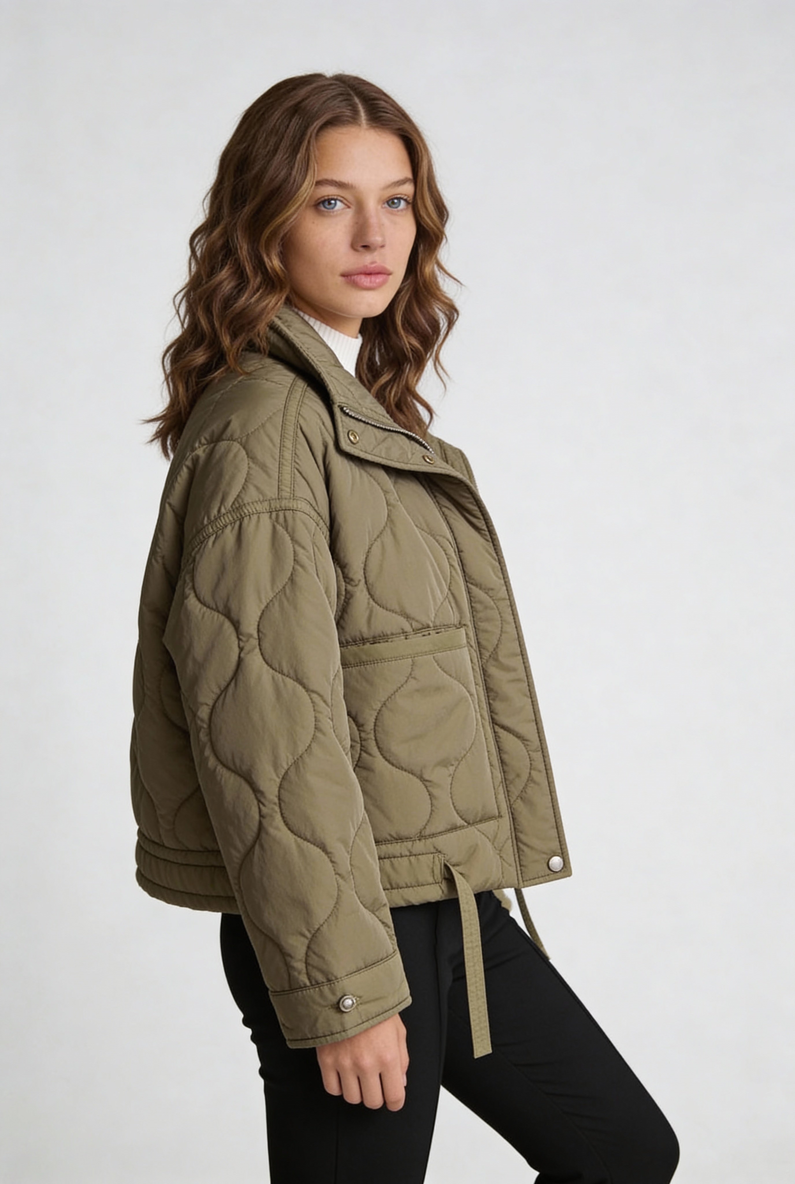 ELVORIA QUILTED JACKET – OLIVE
