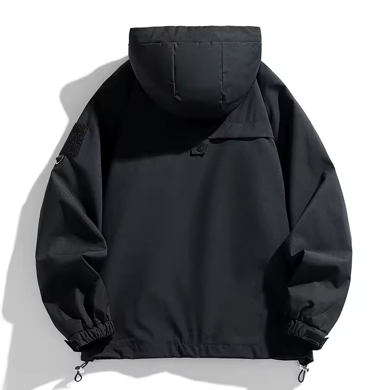 HALDEN WINDBREAKER JACKET - BLACK