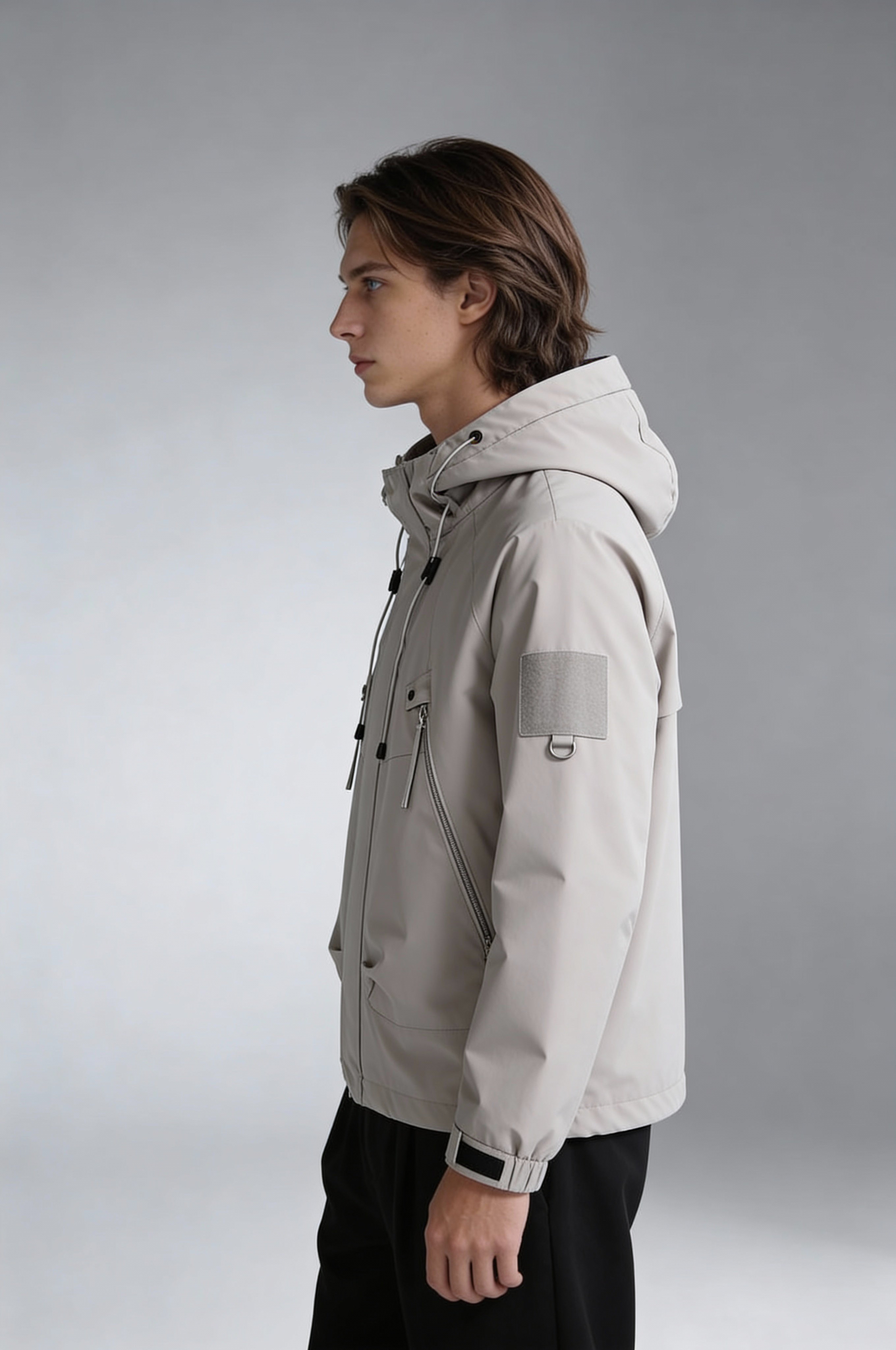 Halden Tech Hooded Windbreaker – Gray