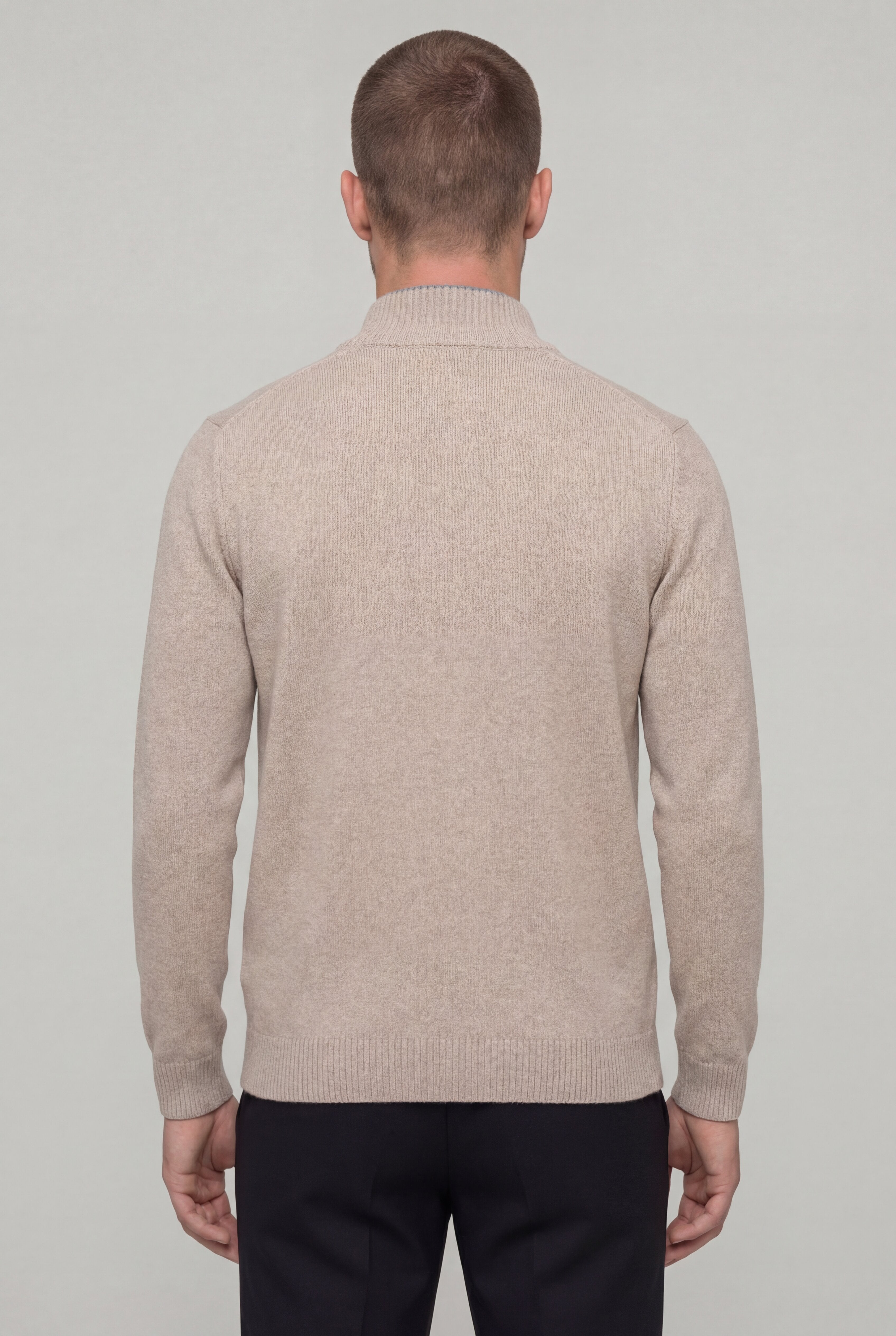 KALDER WOOL ZIP CARDIGAN – BEIGE