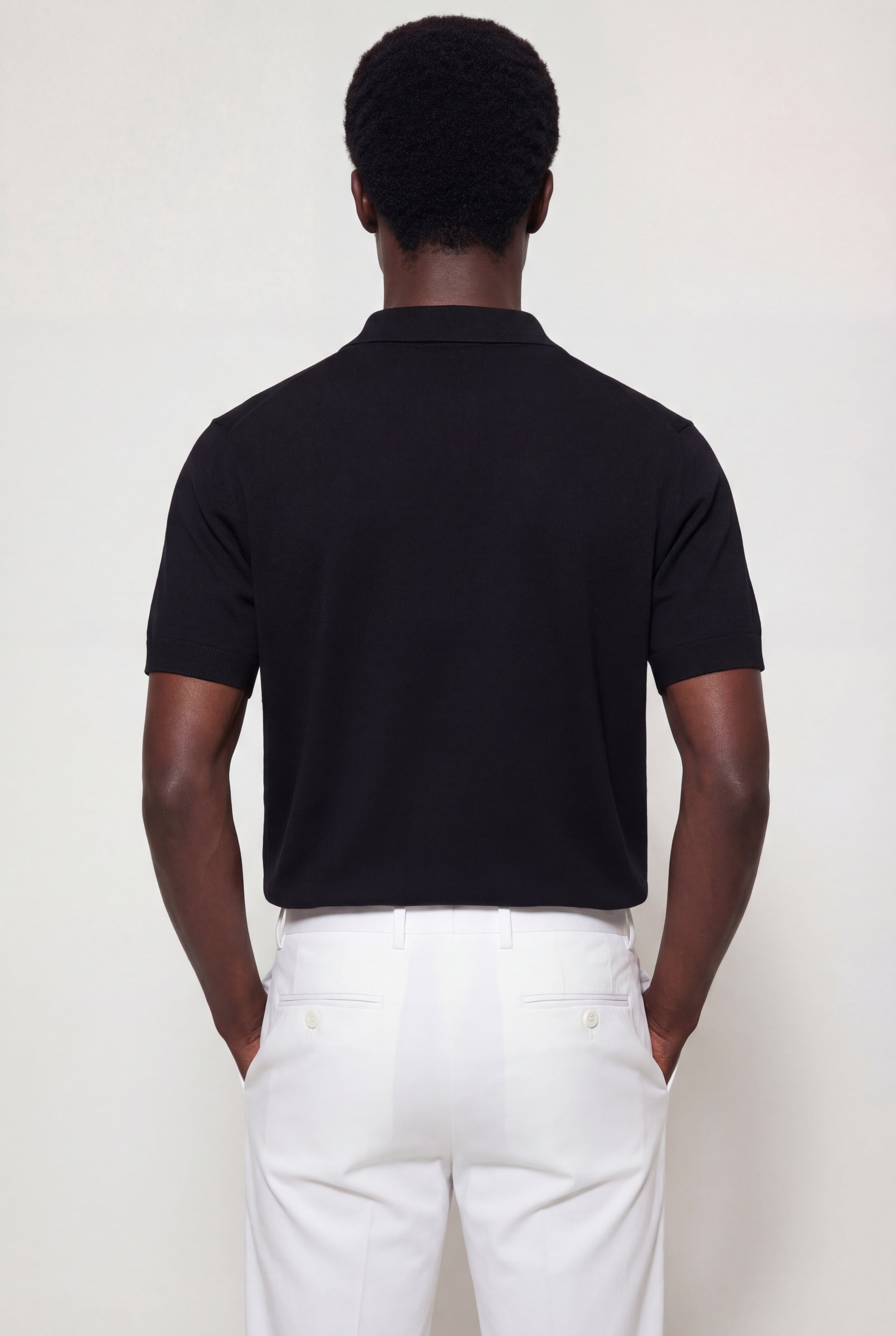 KALVITO KNIT POLO SHIRT - BLACK