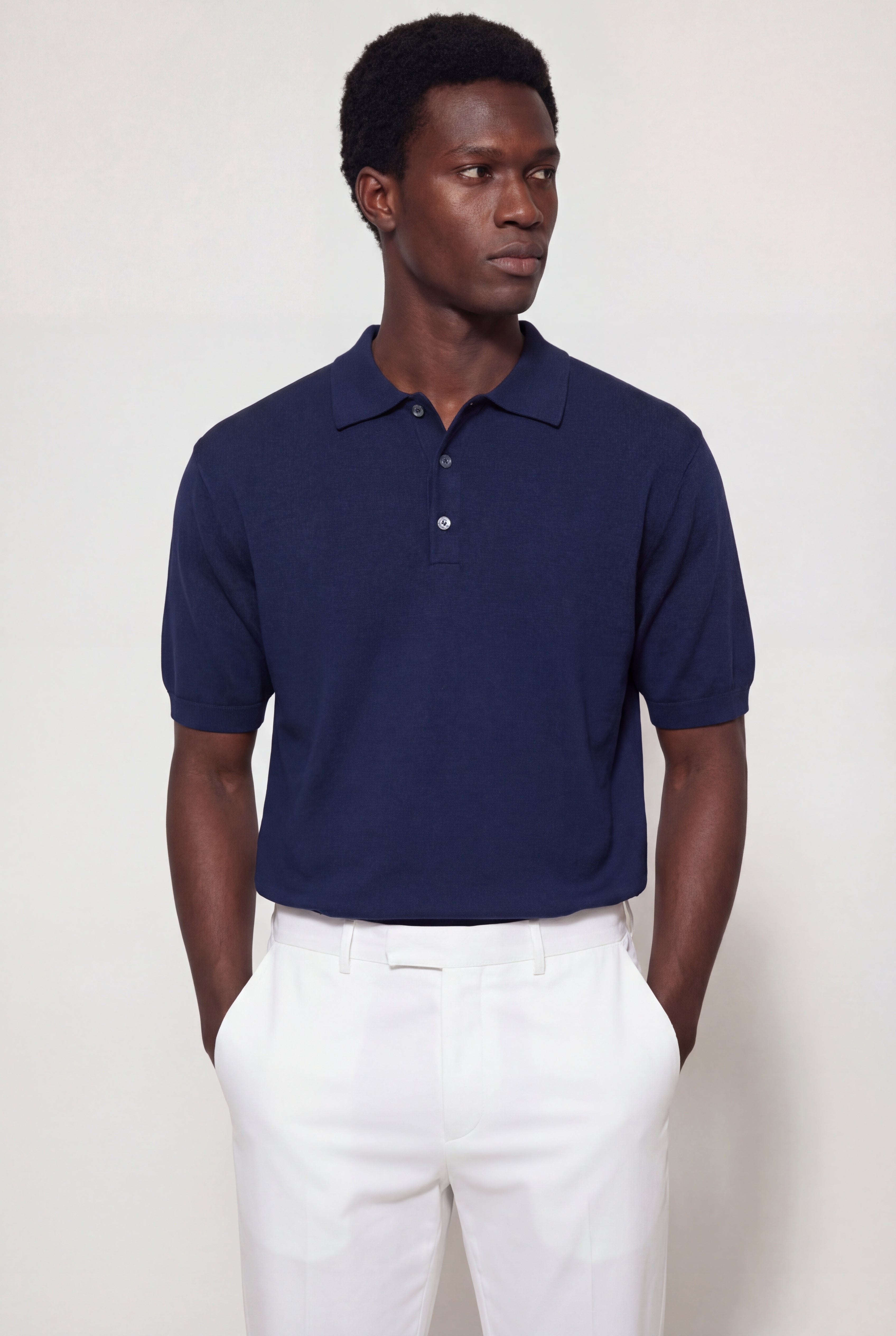 KALVITO KNIT POLO SHIRT - BLUE