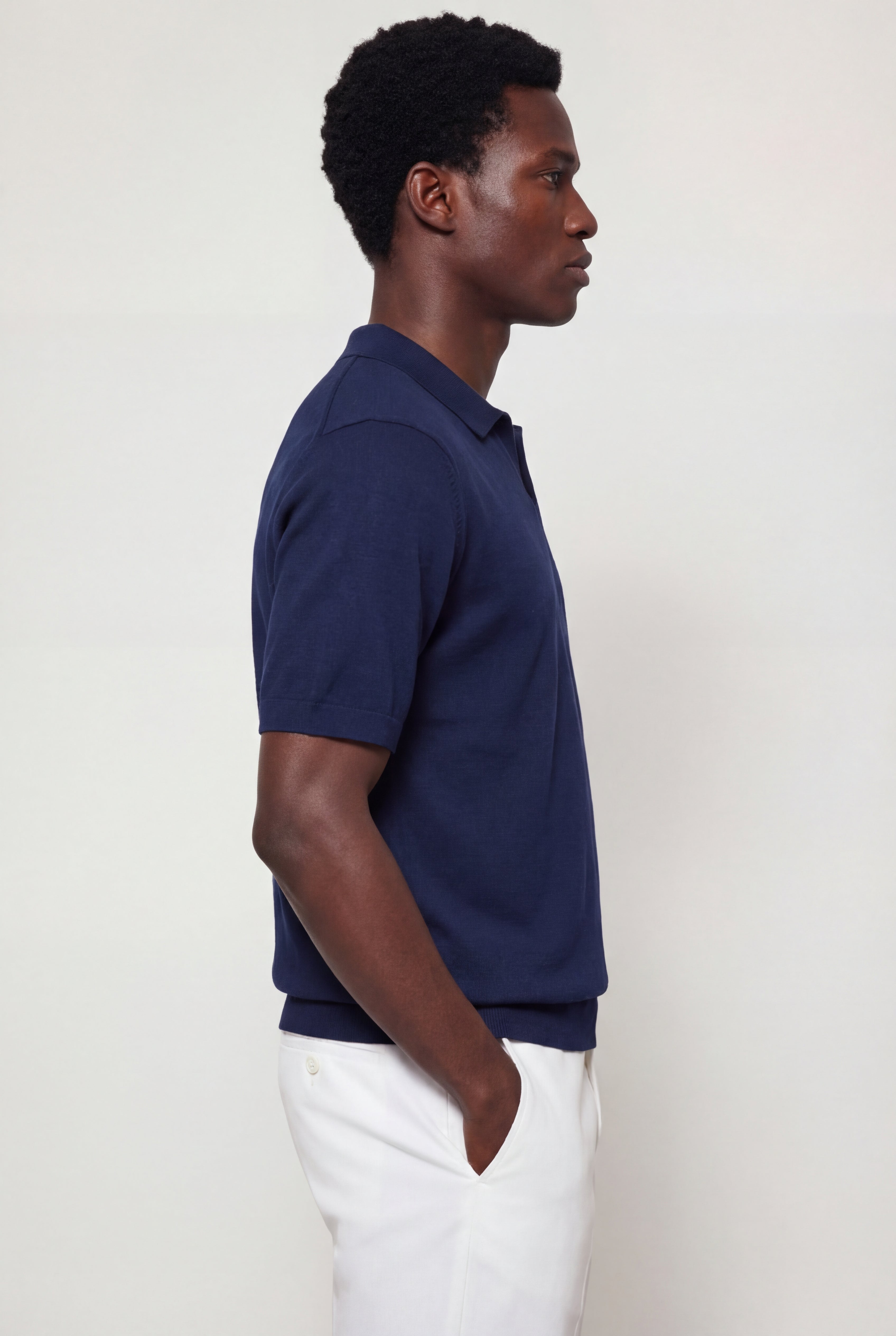 KALVITO KNIT POLO SHIRT - BLUE