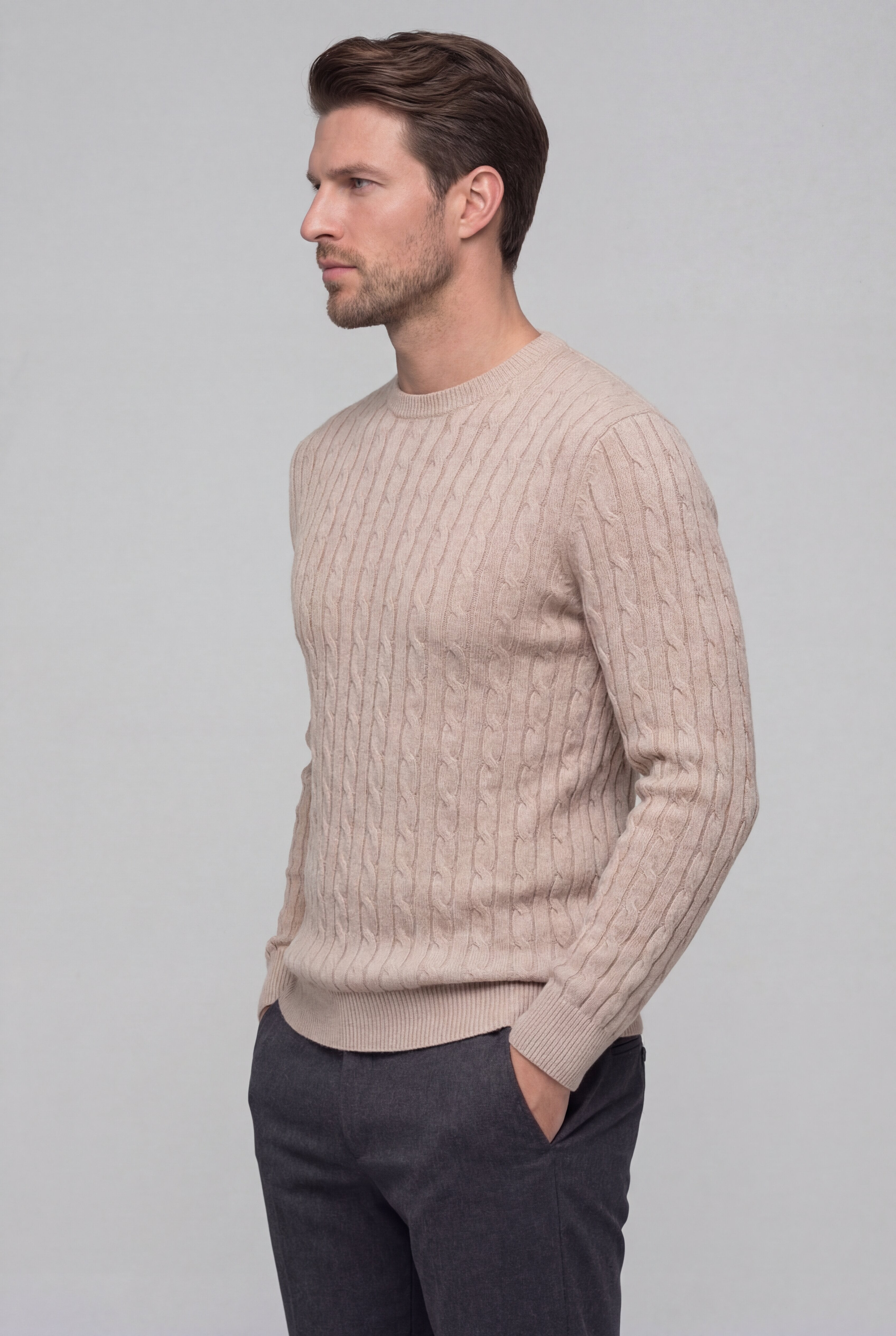 KELVORN WOOL BLEND SWEATER – BEIGE