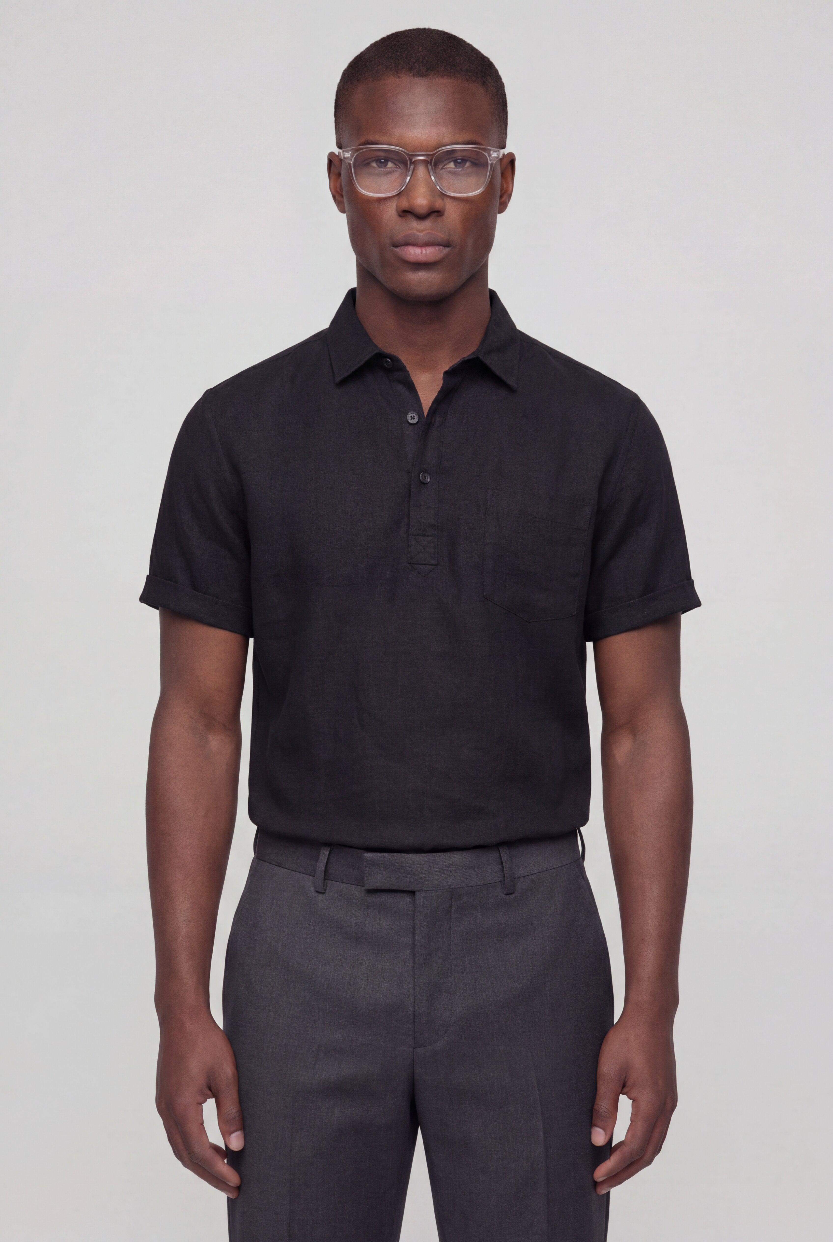 KRYNDEL LINEN SHIRT – BLACK