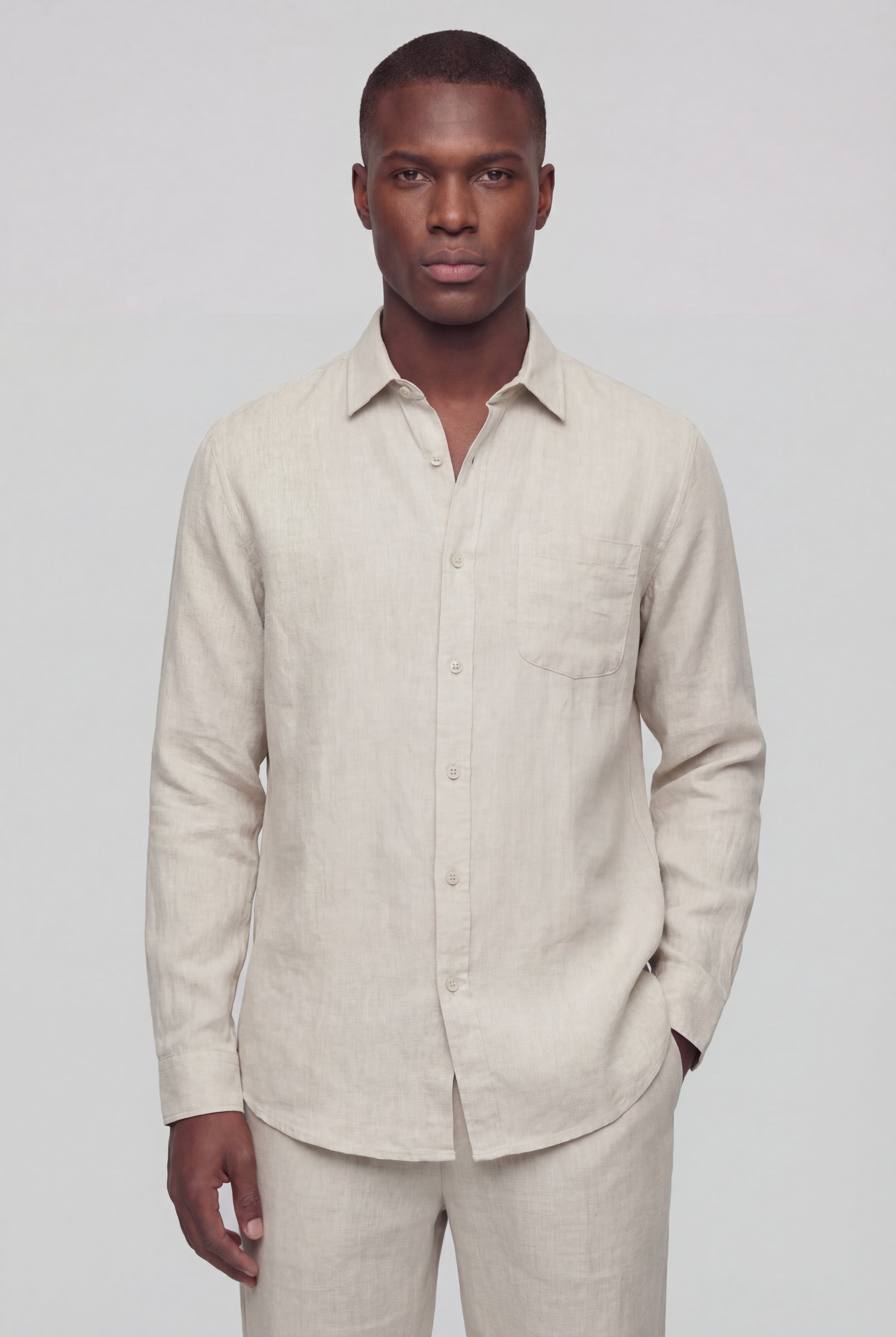 LENTARO LINEN COMBO - BEIGE