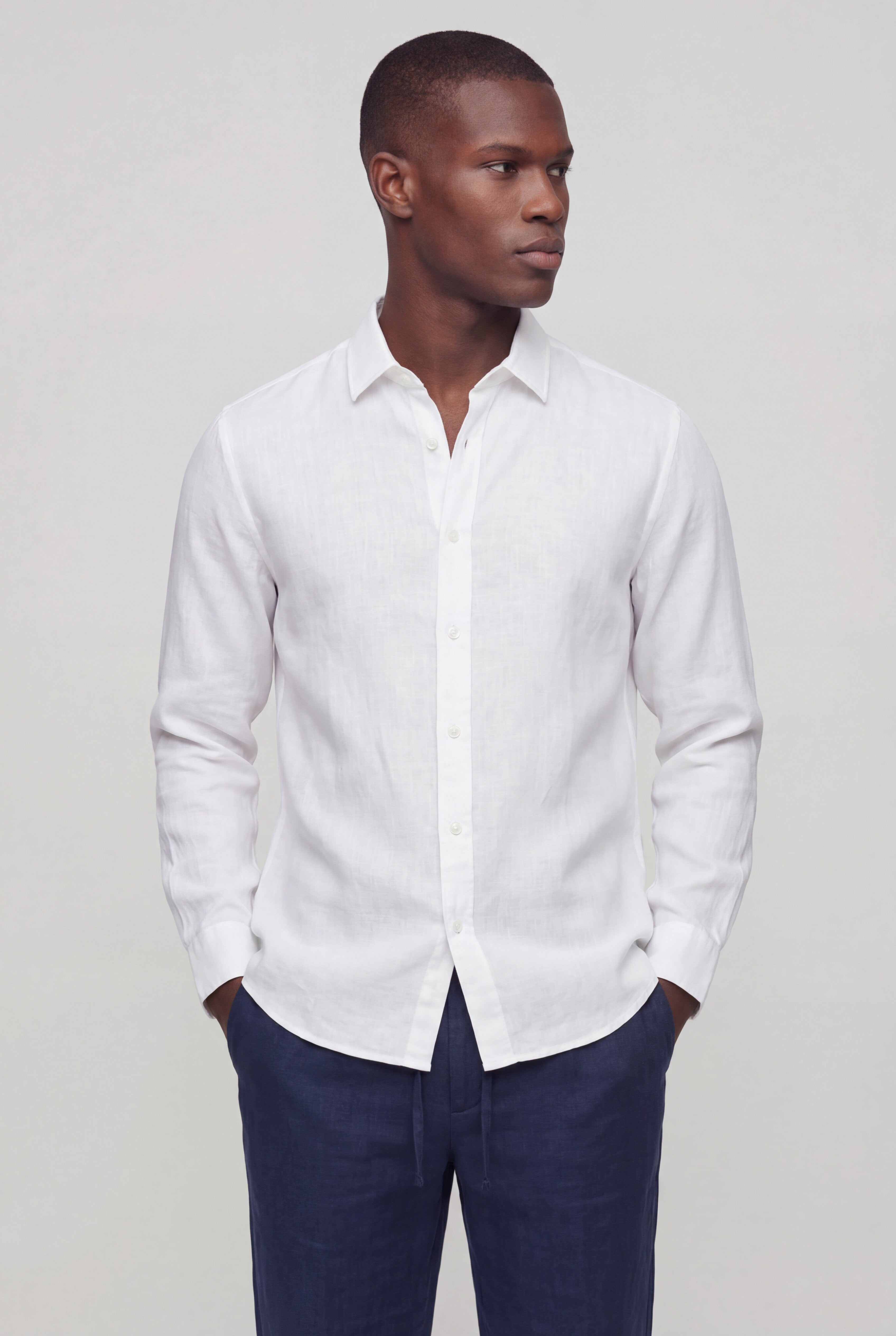 LENTARO LINEN COMBO - WHITE