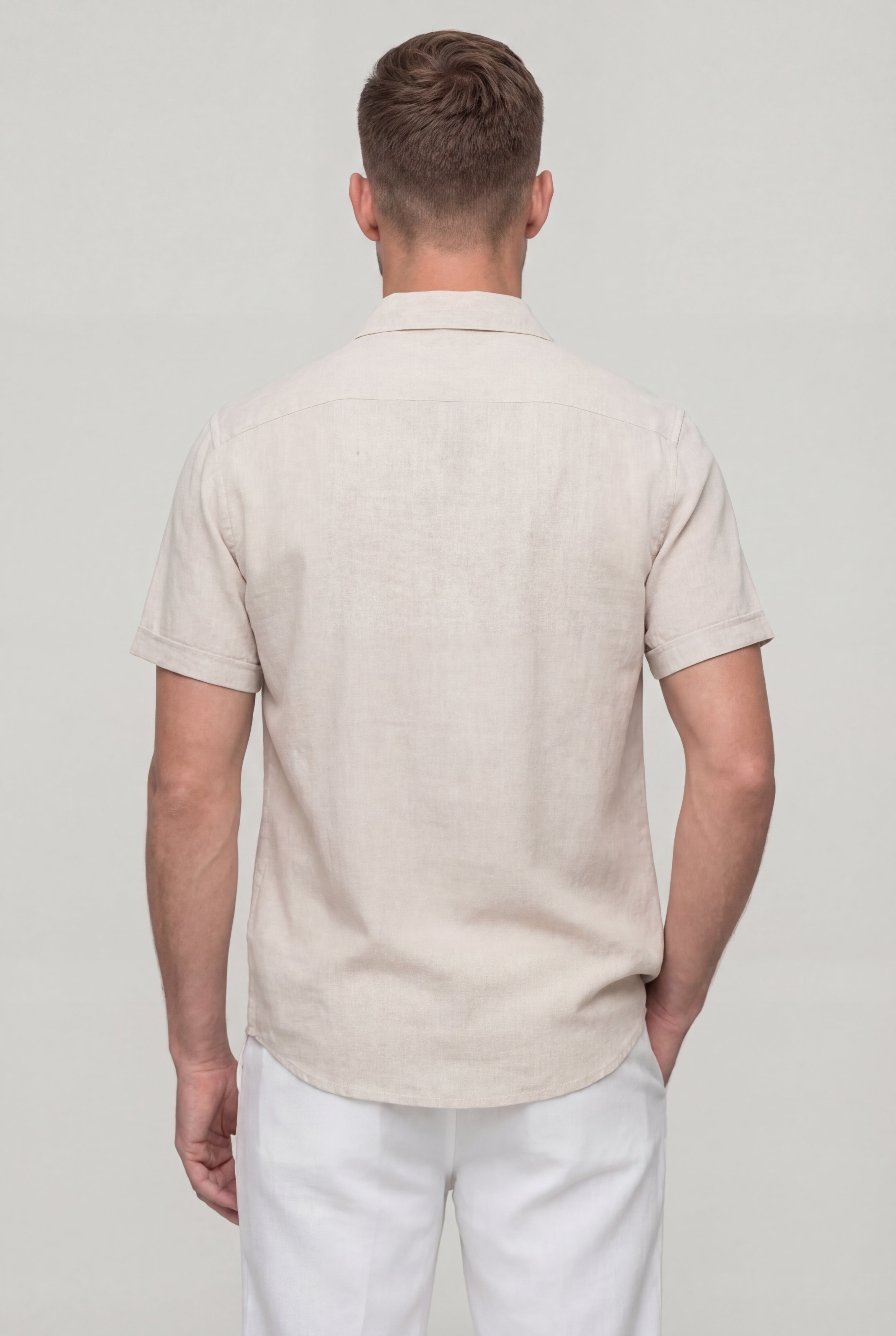 LORVANO SUMMER SHIRT SET – BEIGE