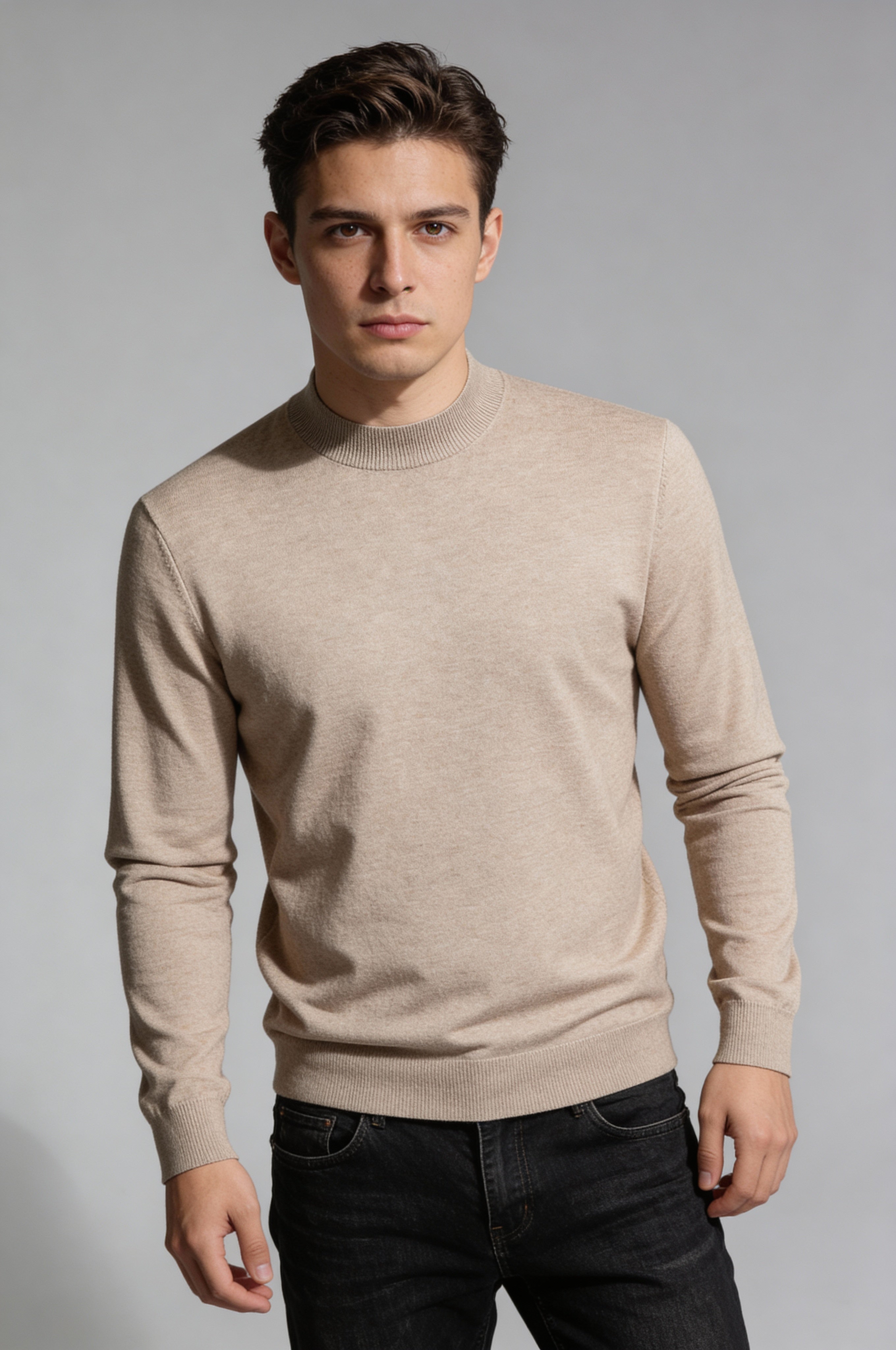 NARETH CREWNECK SWEATER – BEIGE