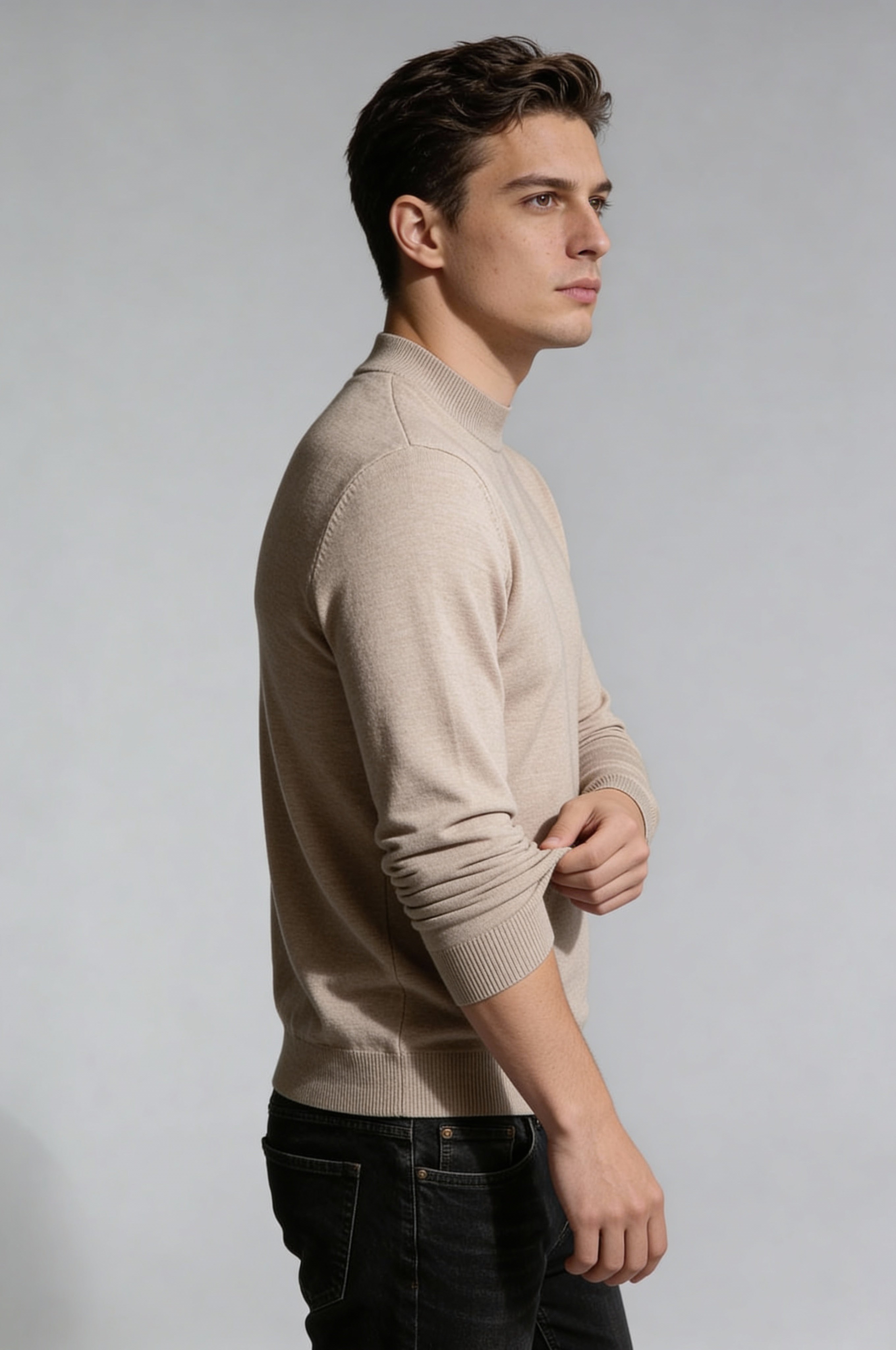 NARETH CREWNECK SWEATER – BEIGE