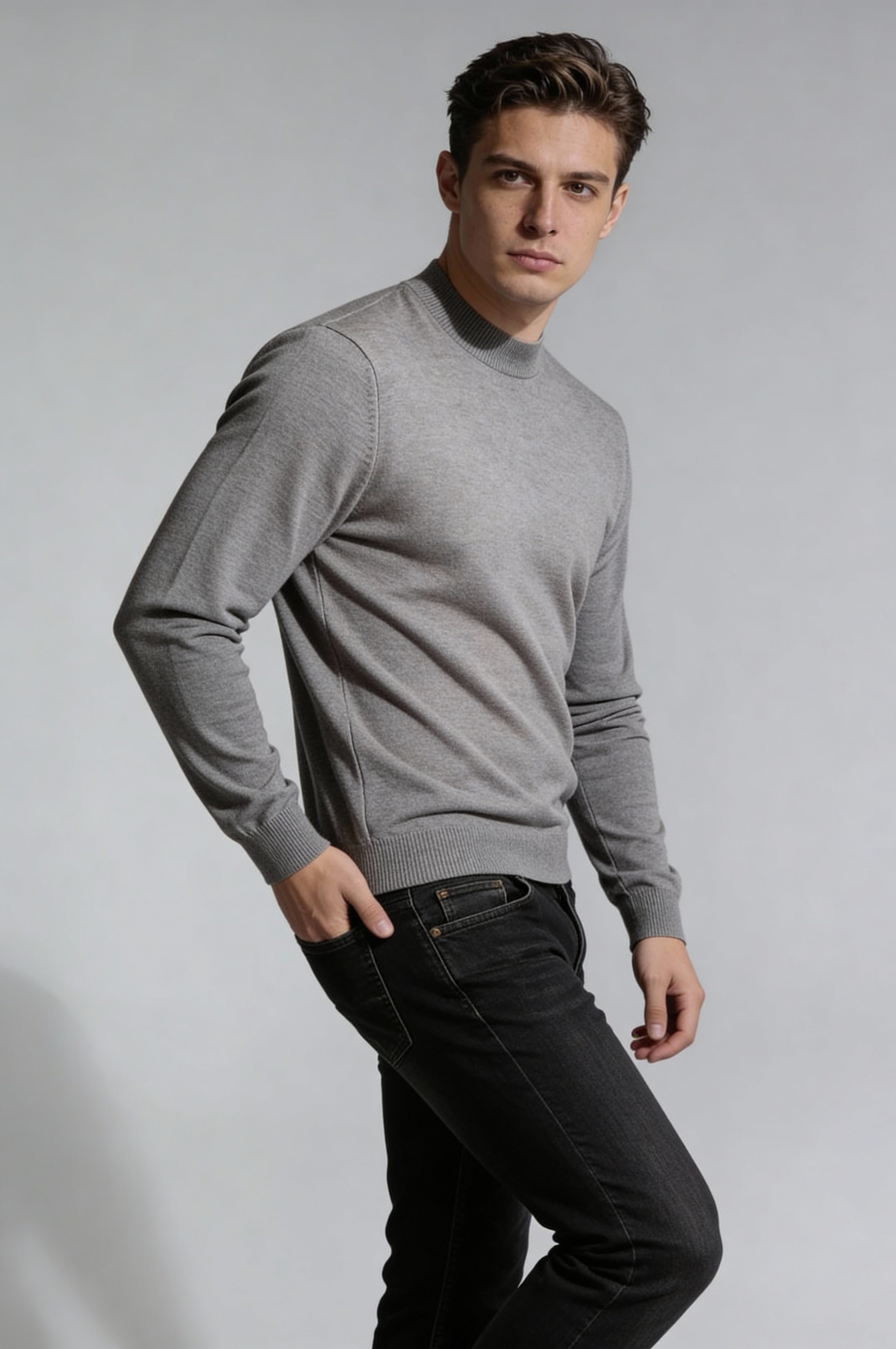 NARETH CREWNECK SWEATER – GRAY