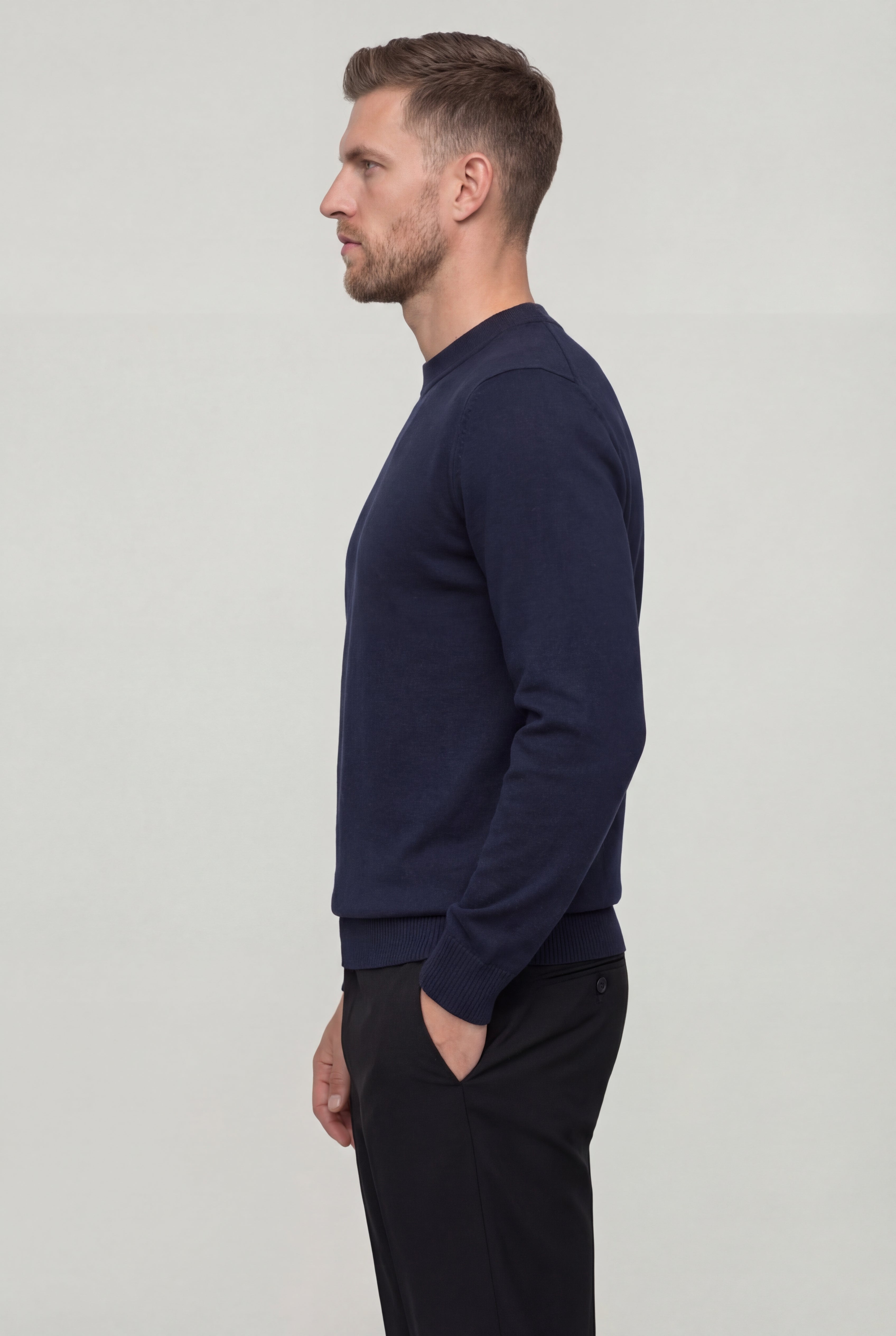 NARETH CREWNECK SWEATER – NAVY
