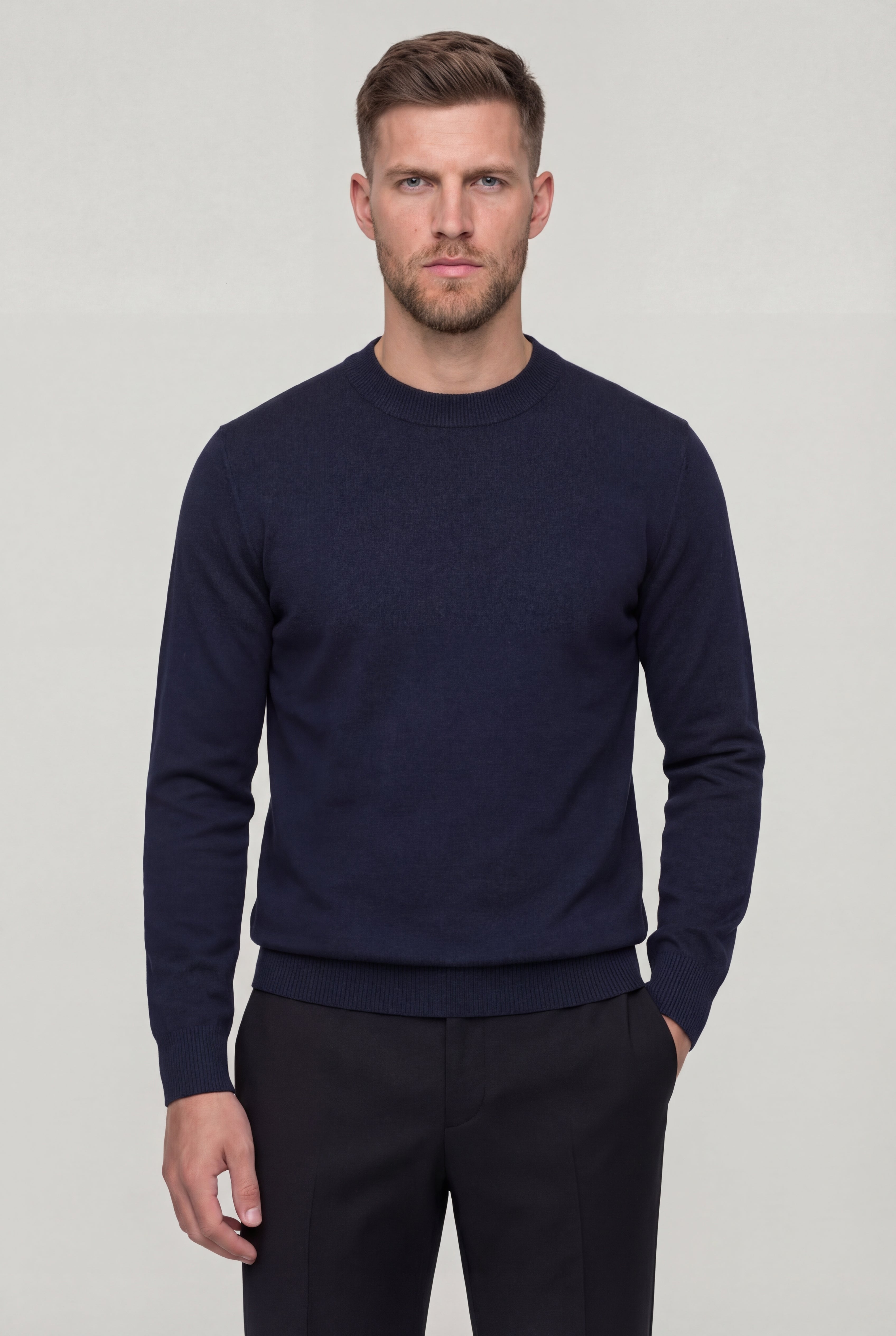 NARETH CREWNECK SWEATER – NAVY