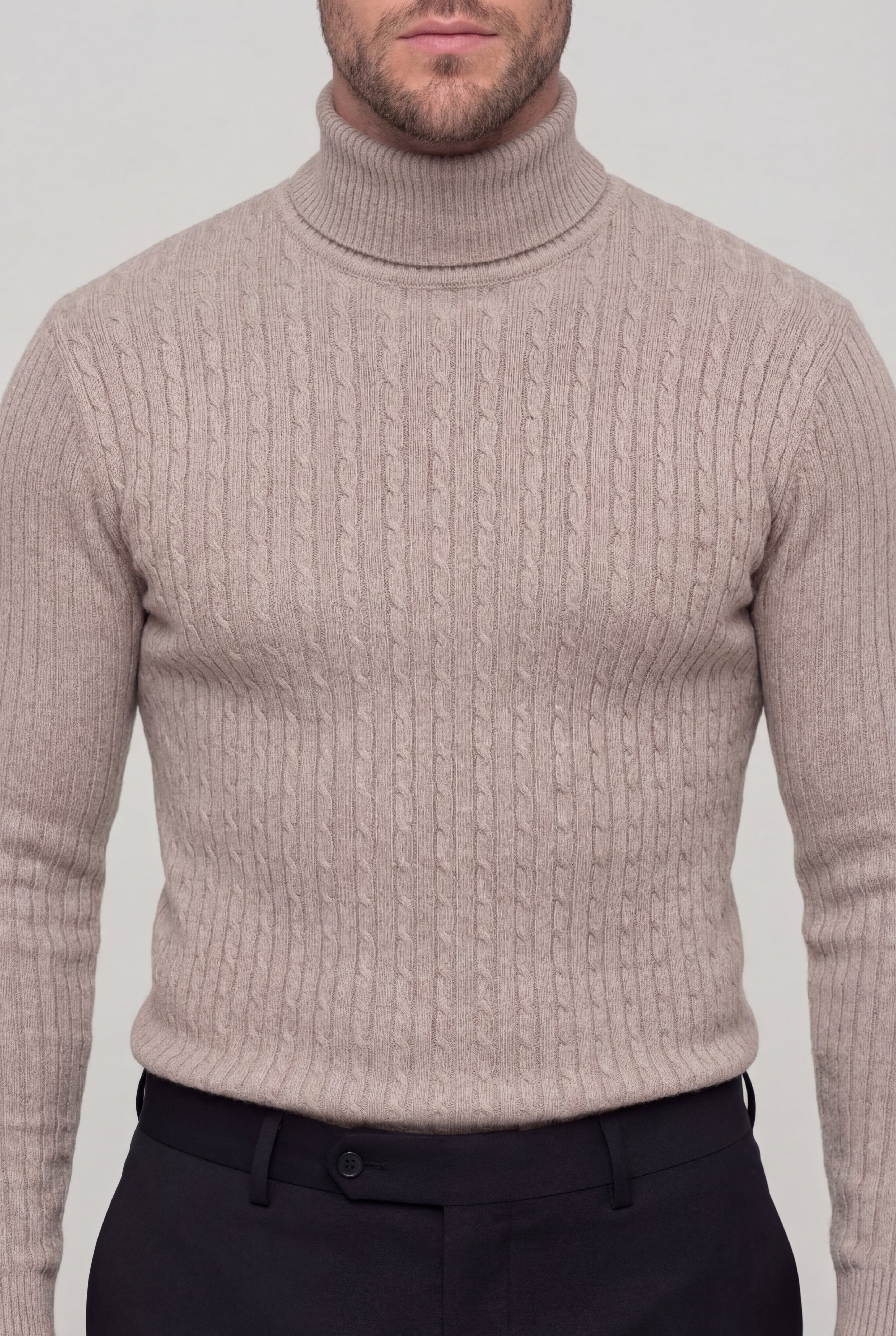 NORELLI CABLE TURTLENECK – BEIGE