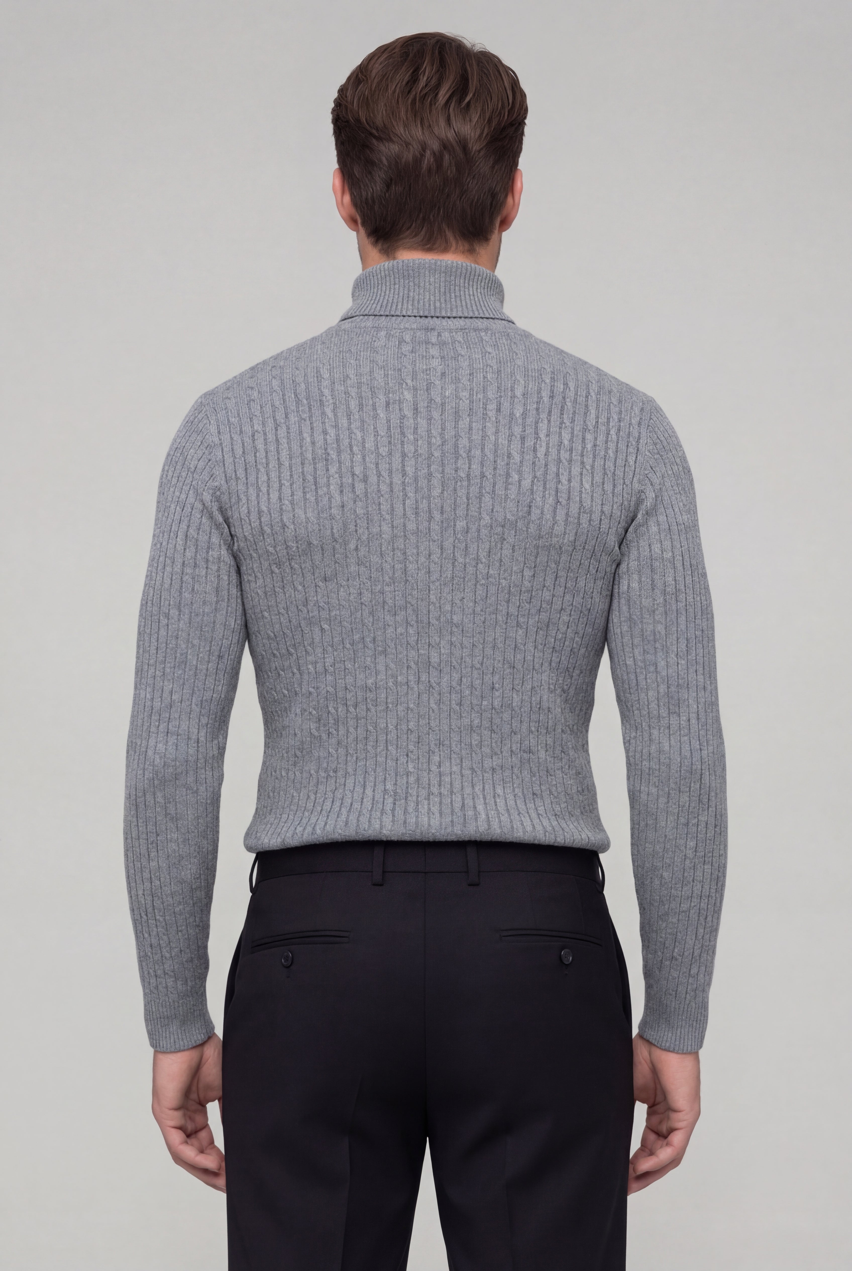 NORELLI CABLE TURTLENECK – GRAY