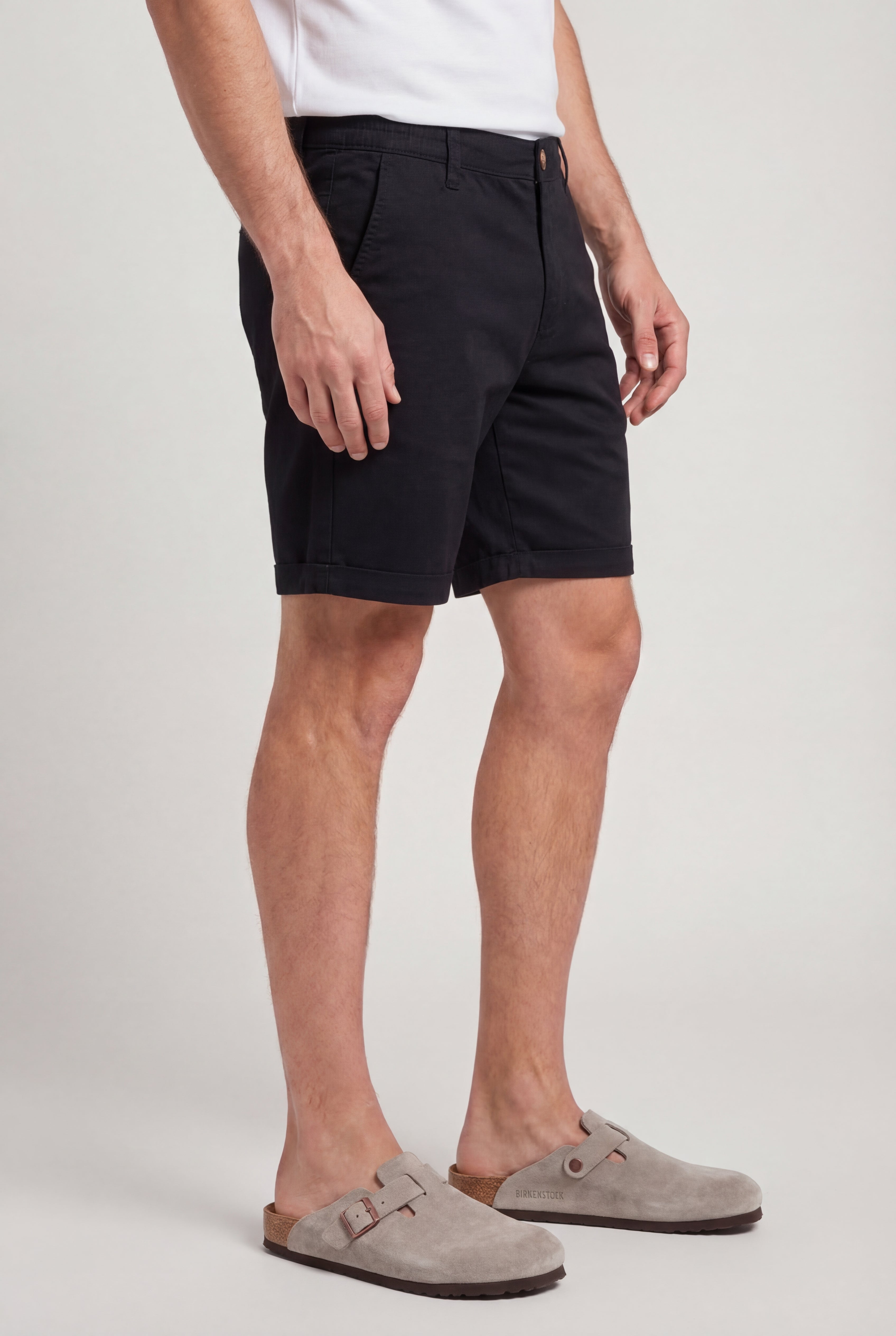 NOVARO COTTON CHINO SHORTS – BLACK