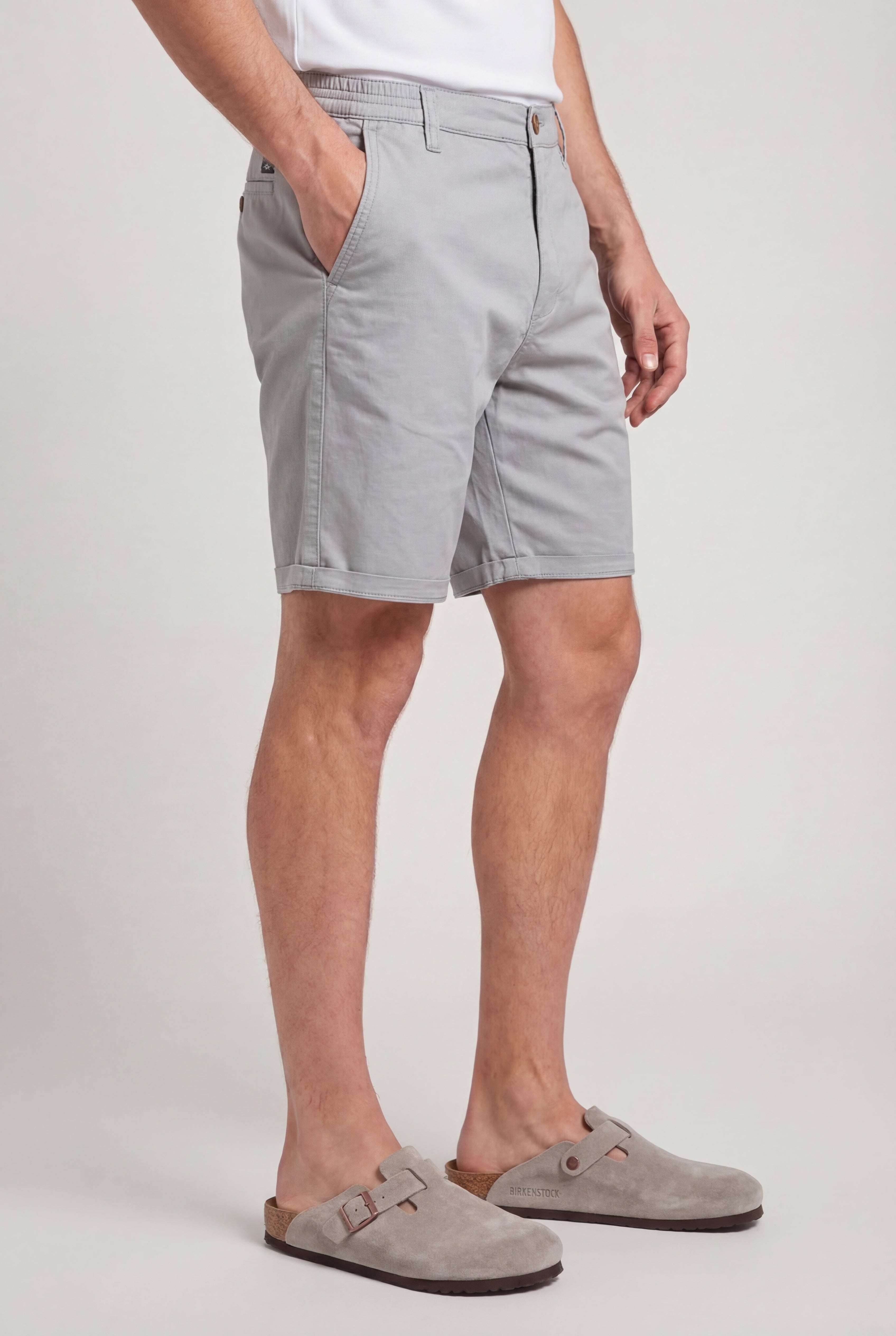 NOVARO COTTON CHINO SHORTS – GRAY