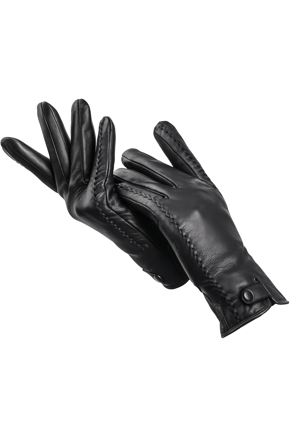 Navoren Faux-Leather Gloves Black