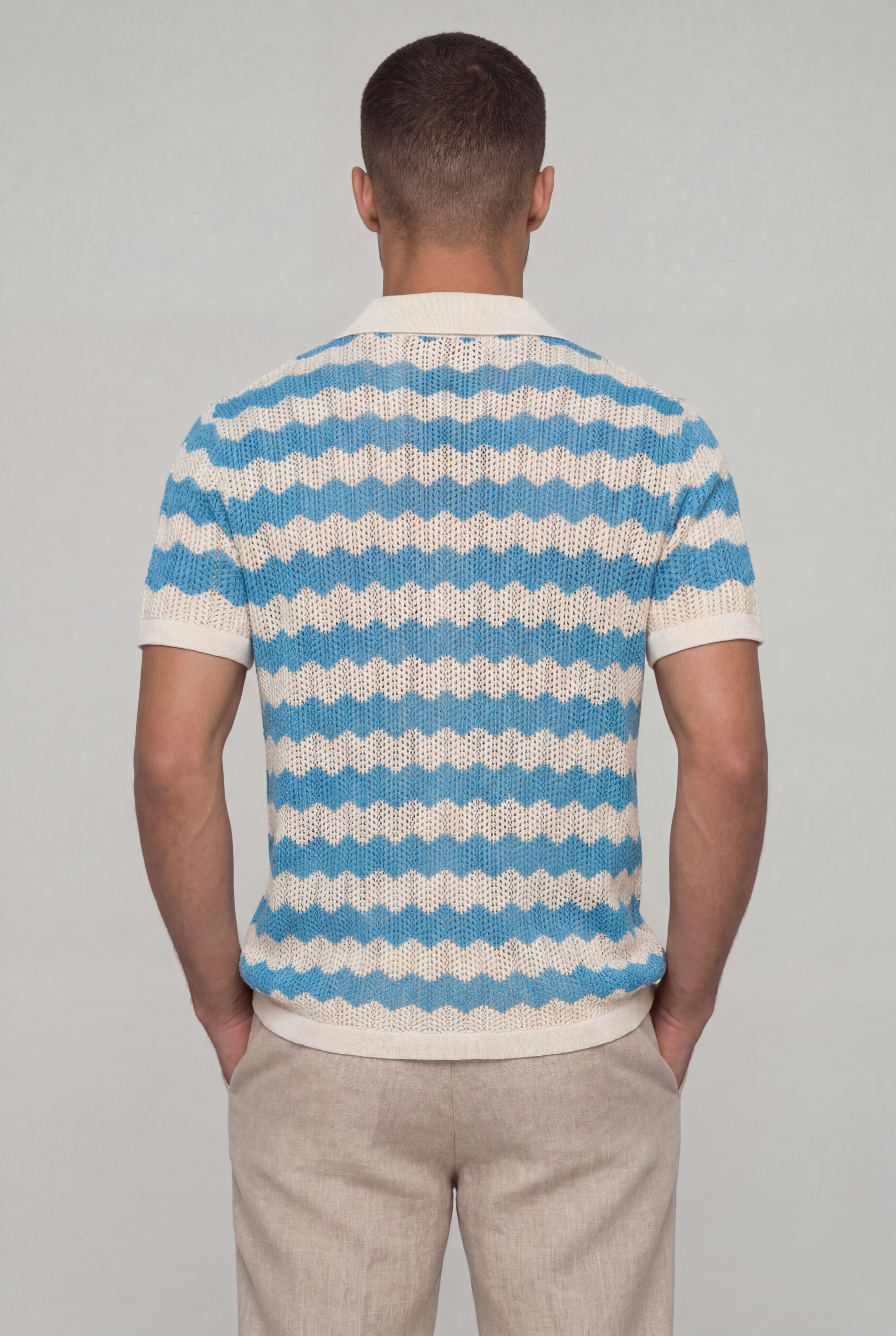 ORLAVEN KNIT POLO SHIRT – BLUE
