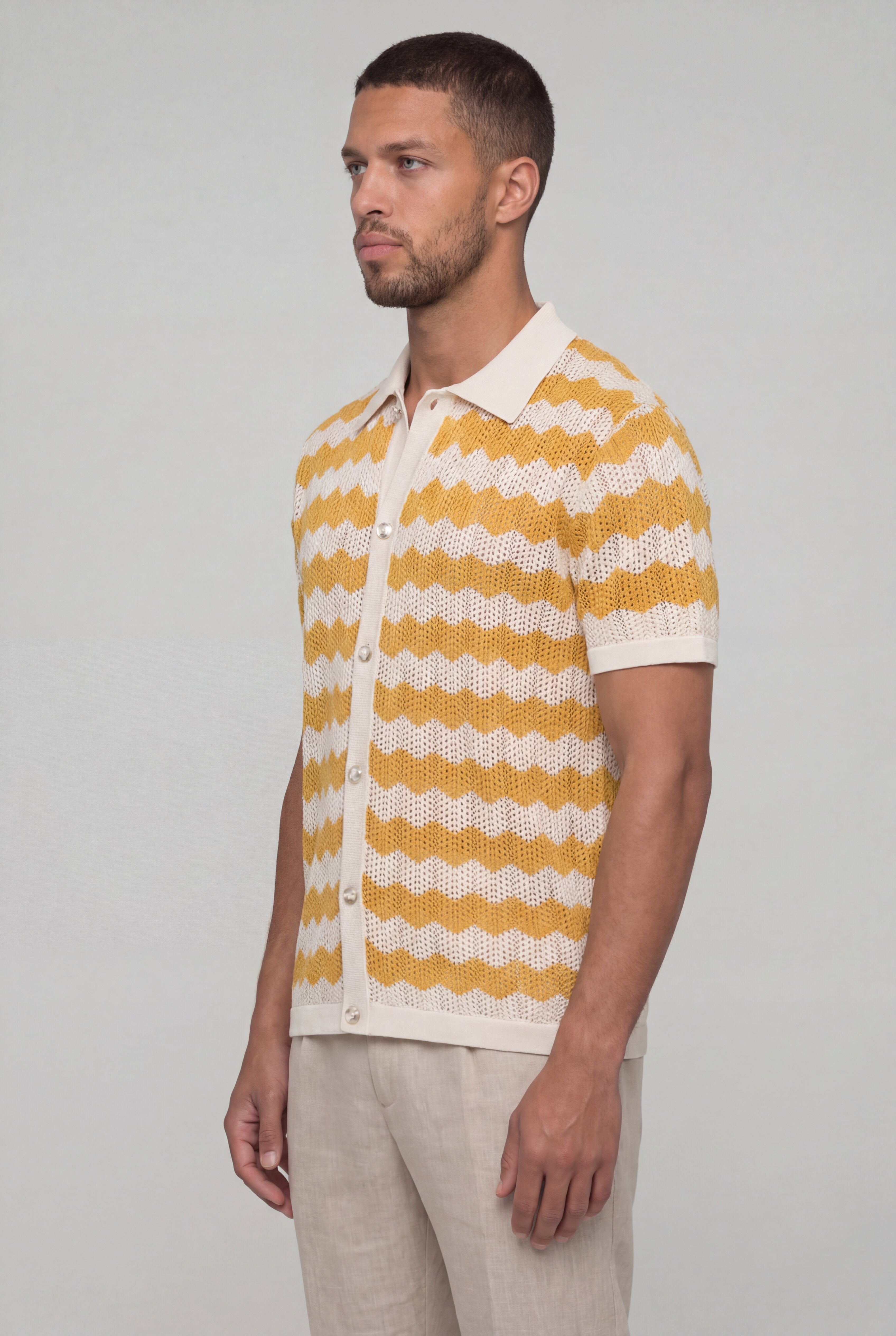 ORLAVEN KNIT POLO SHIRT – YELLOW