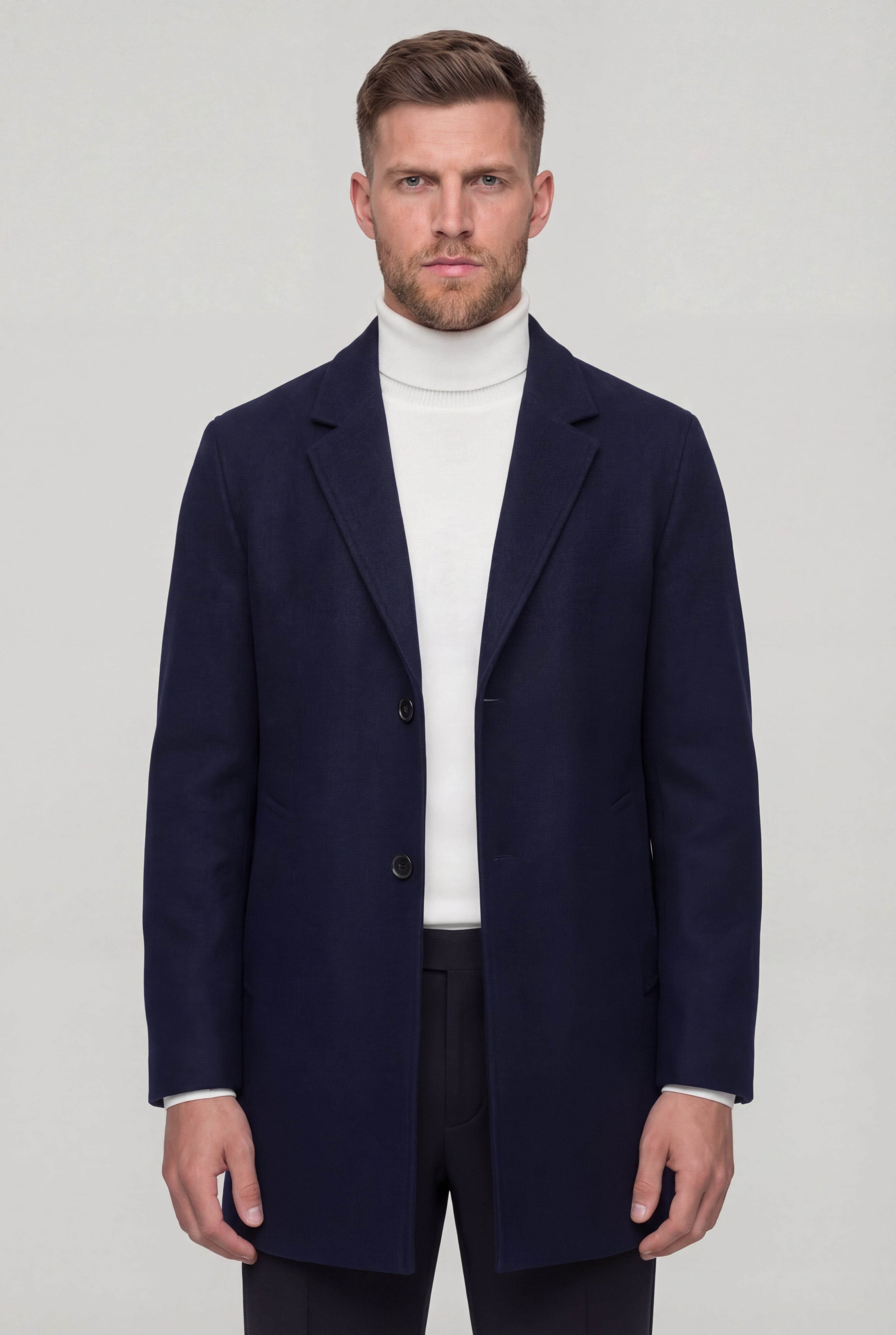 RAVENTON WOOL-BLEND COAT - NAVY