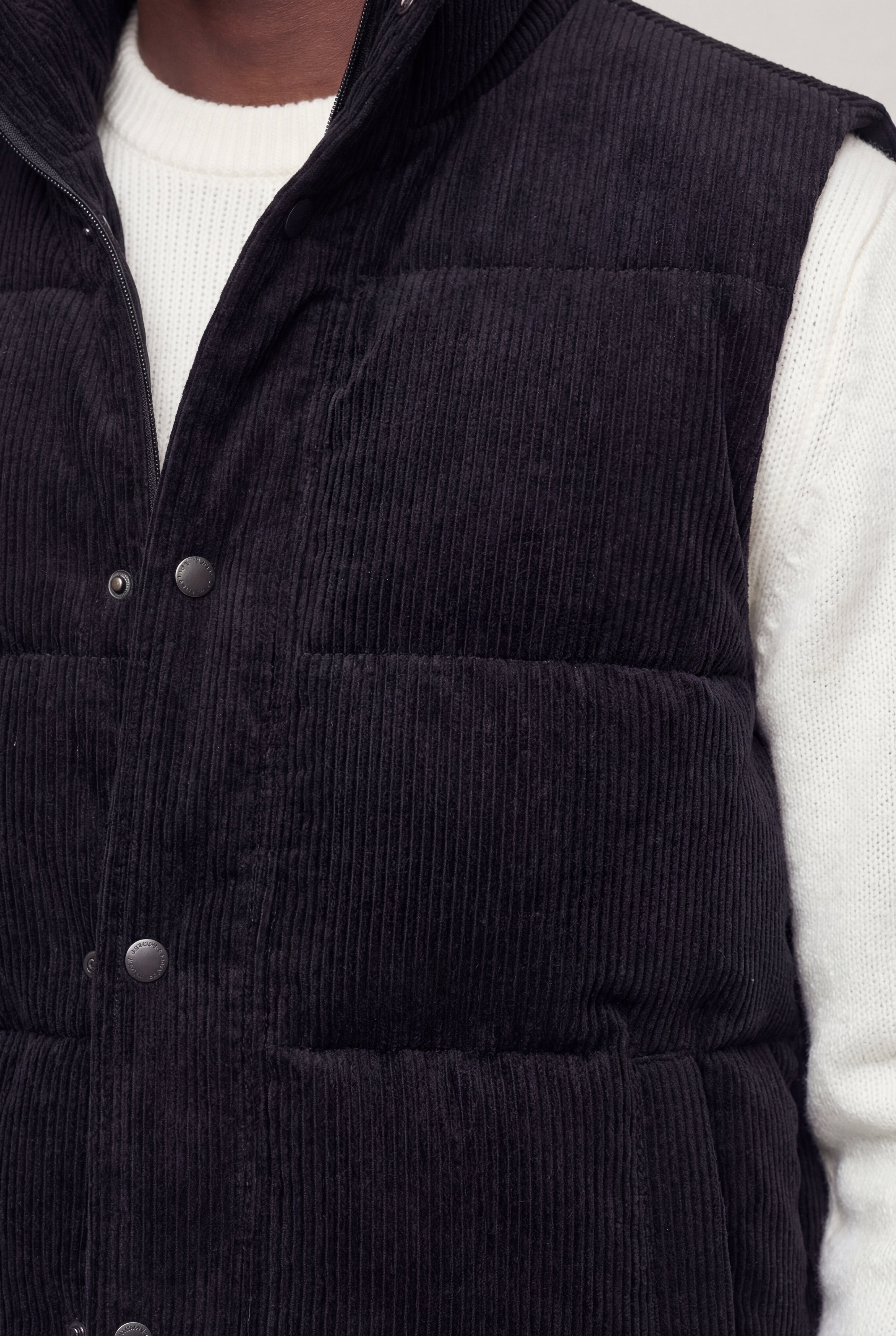 RAVION CORD PUFFER VEST – BLACK