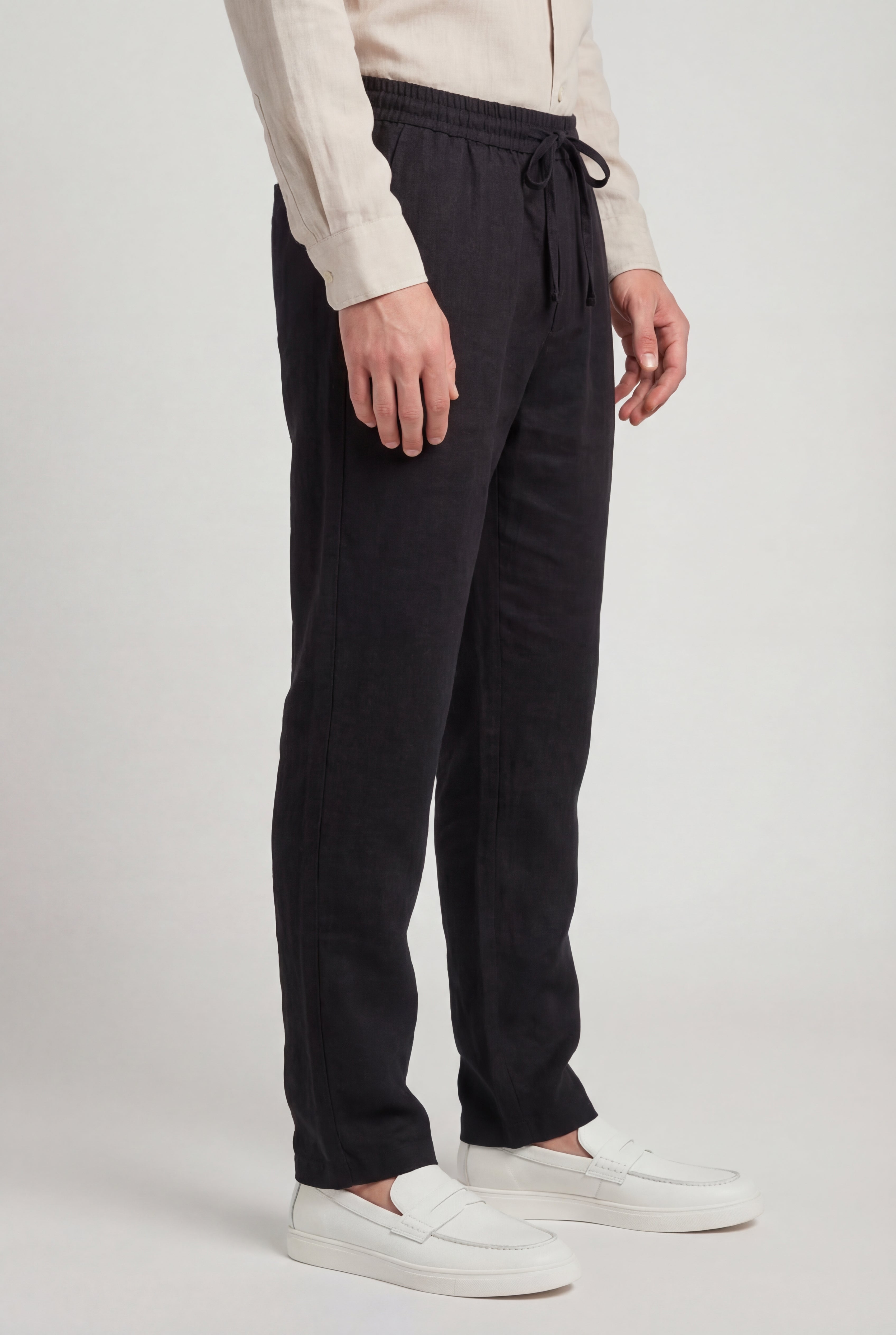 RENZIO LINEN TROUSERS – BLACK