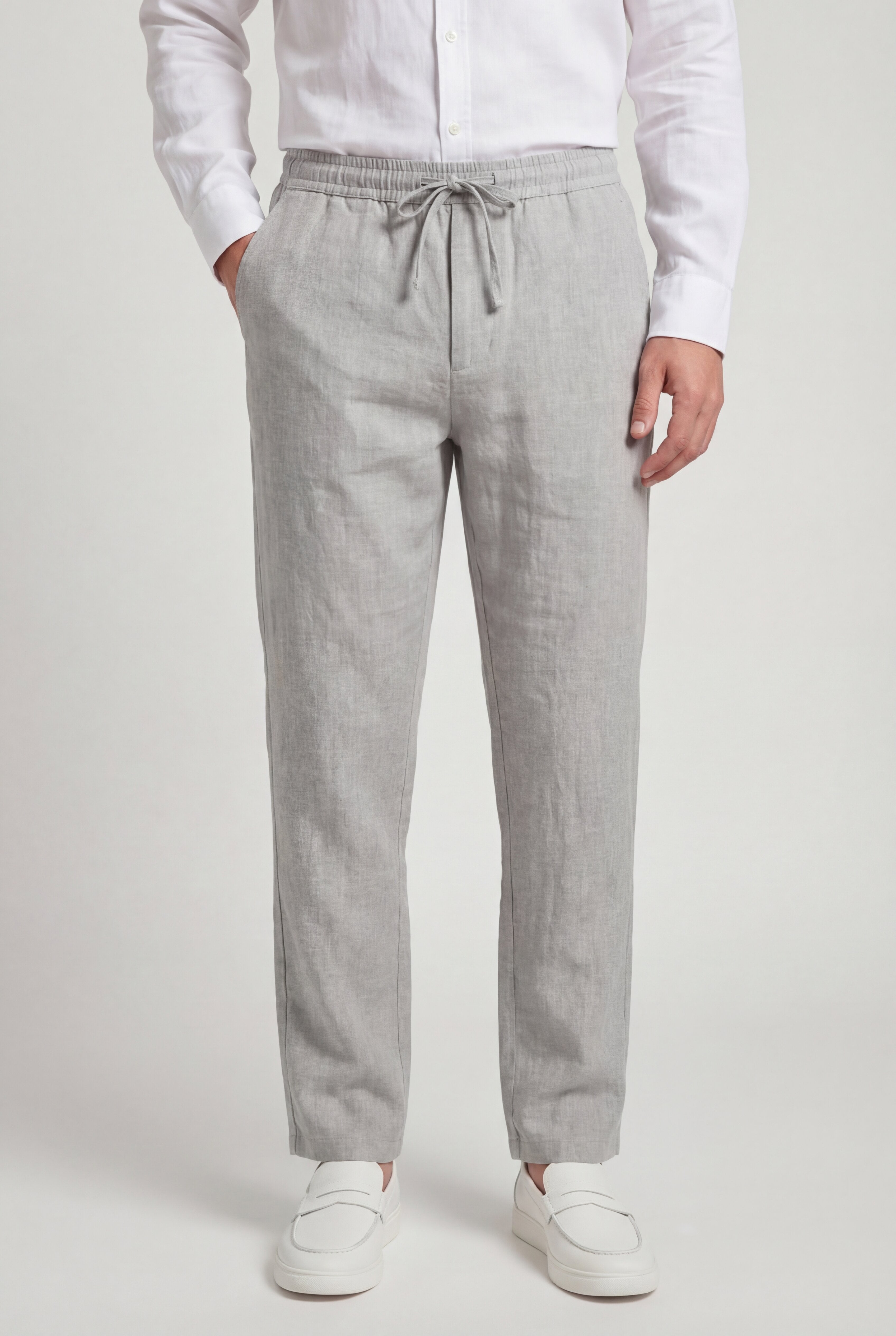 RENZIO LINEN TROUSERS – GRAY