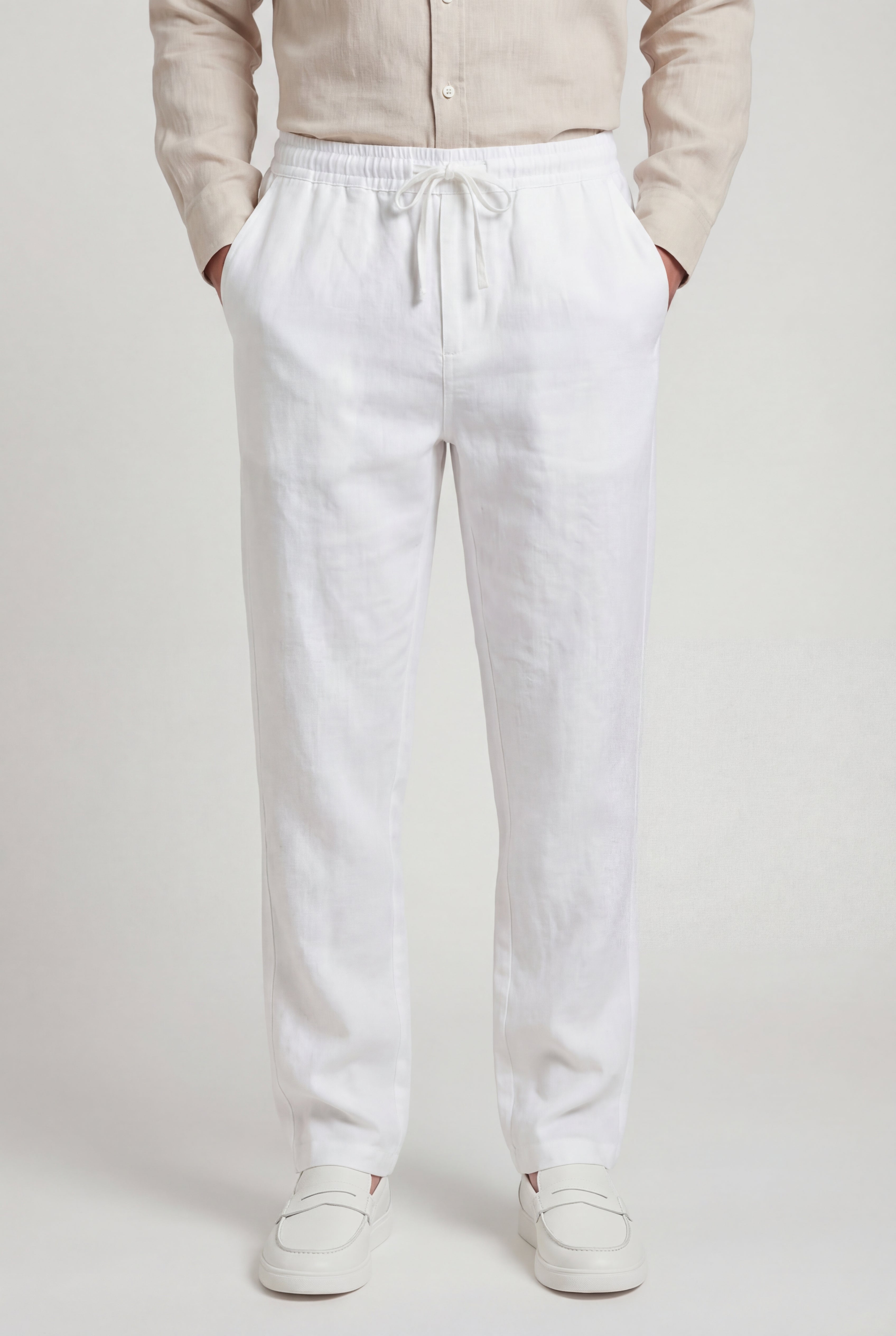 RENZIO LINEN TROUSERS – WHITE