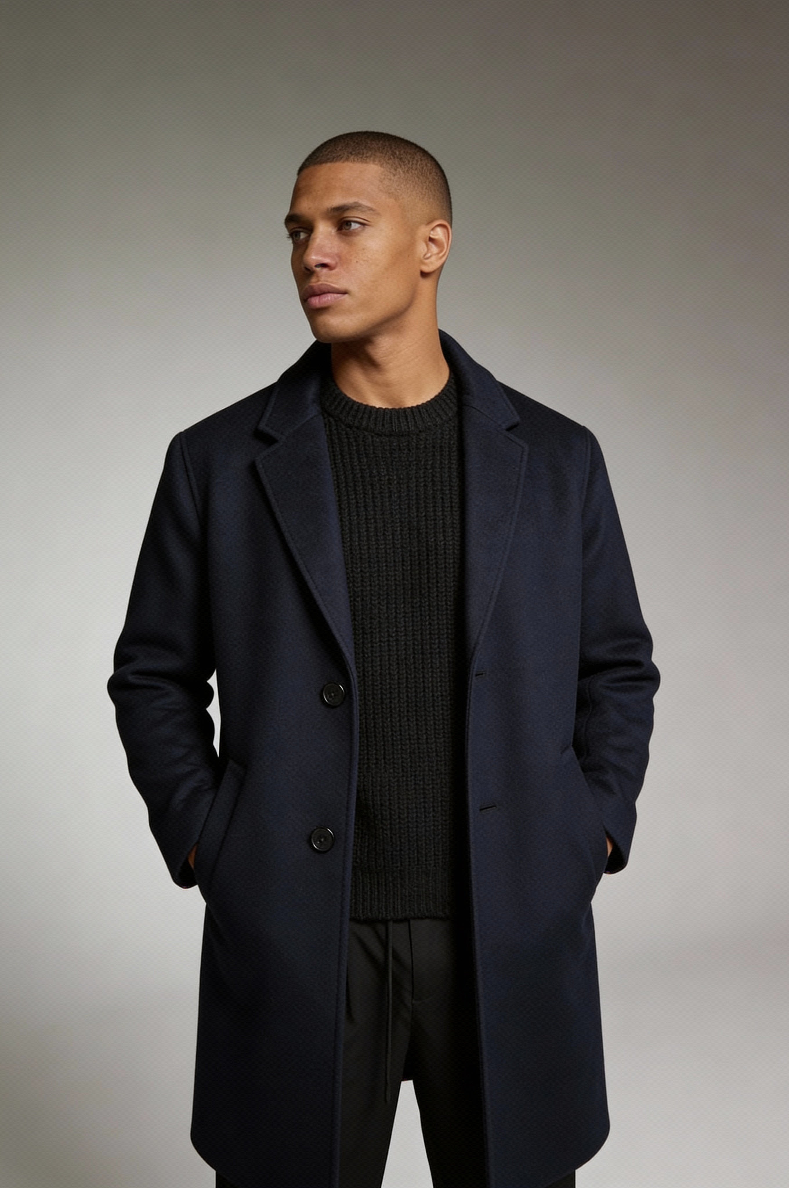 Raventon Overcoat - Navy Blue