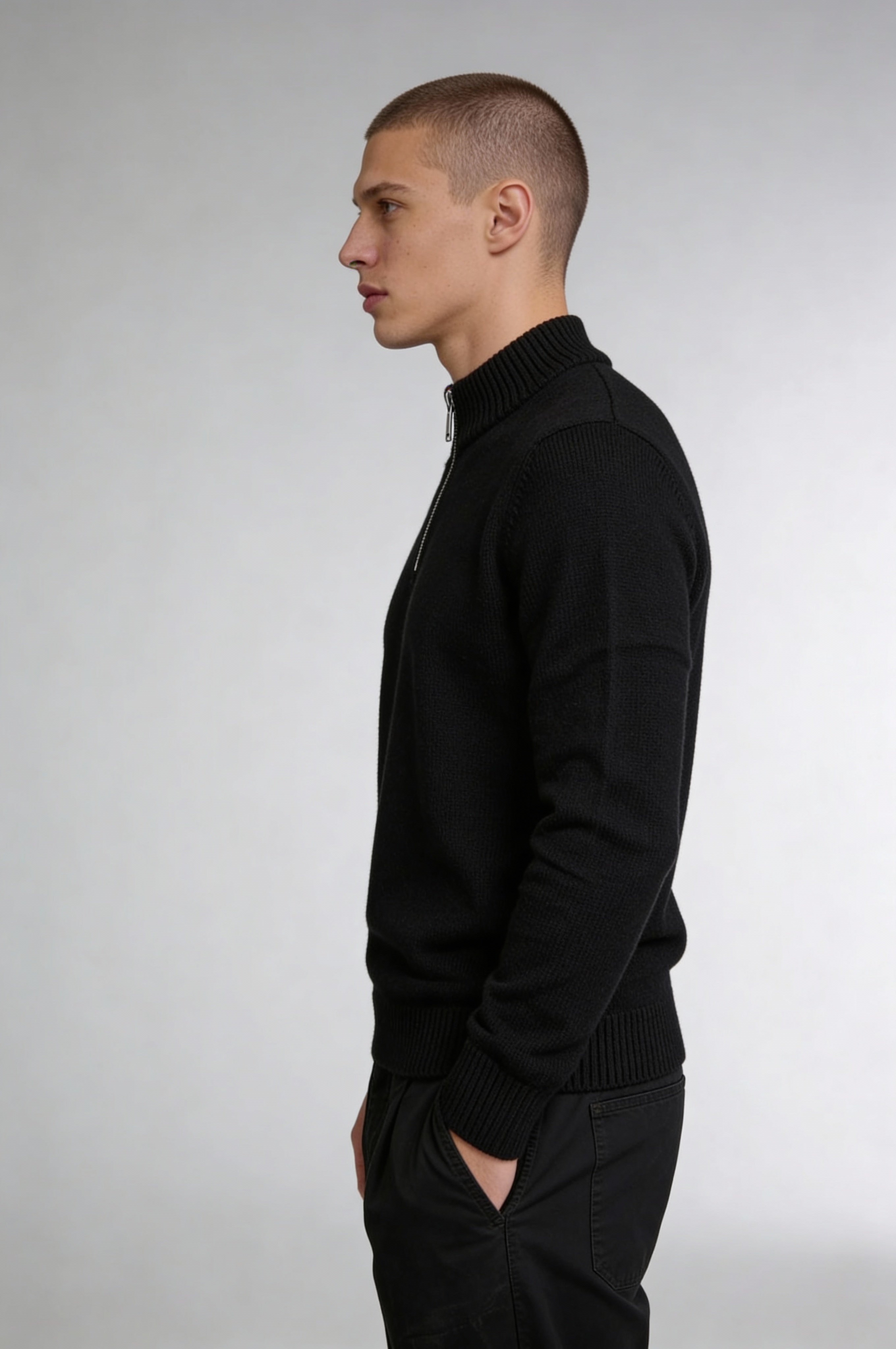 Ridgefield Quarter-Zip Sweater – Black