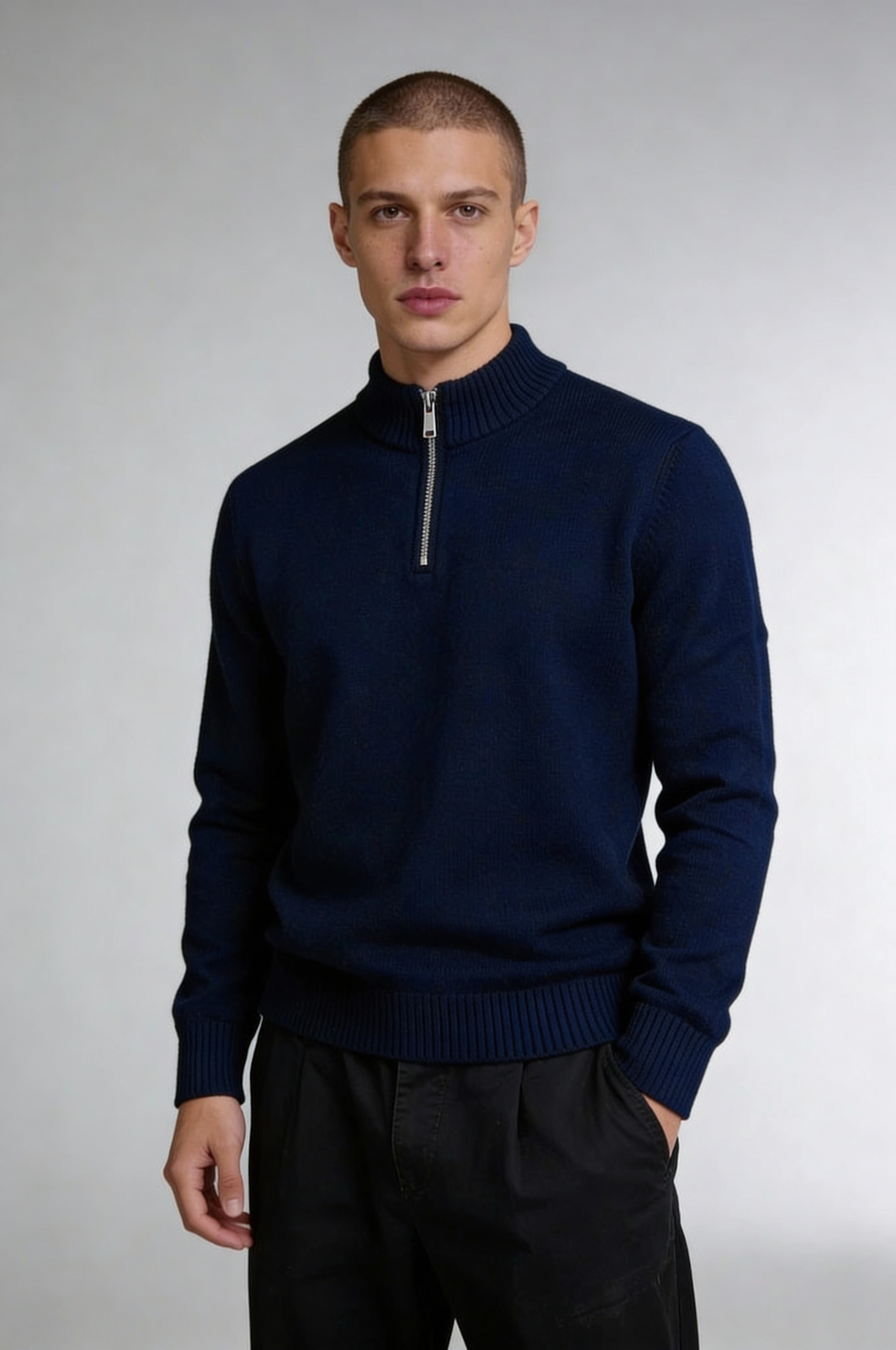 Ridgefield Quarter-Zip Sweater – Navy