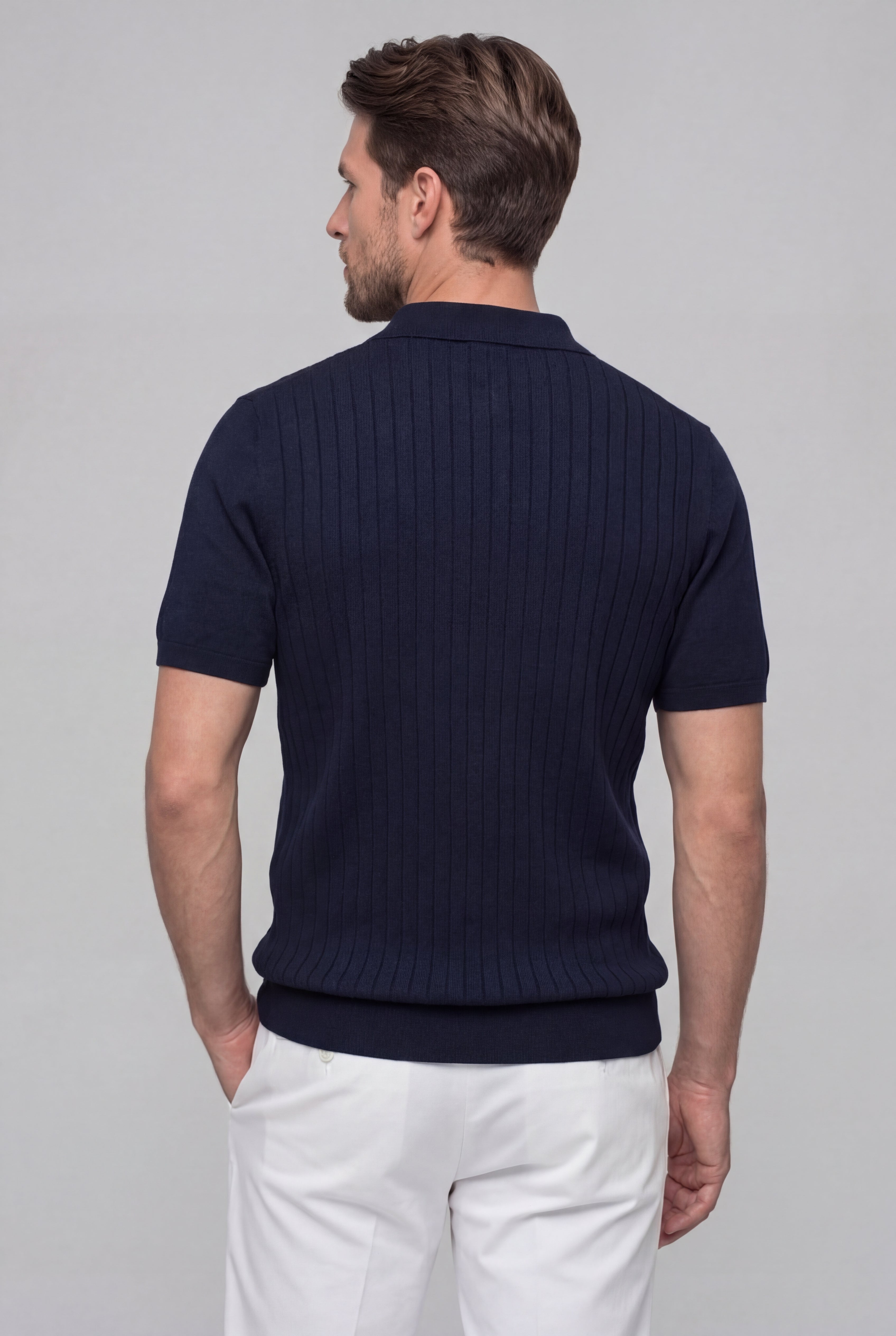 SERANO KNIT POLO SHIRT – NAVY