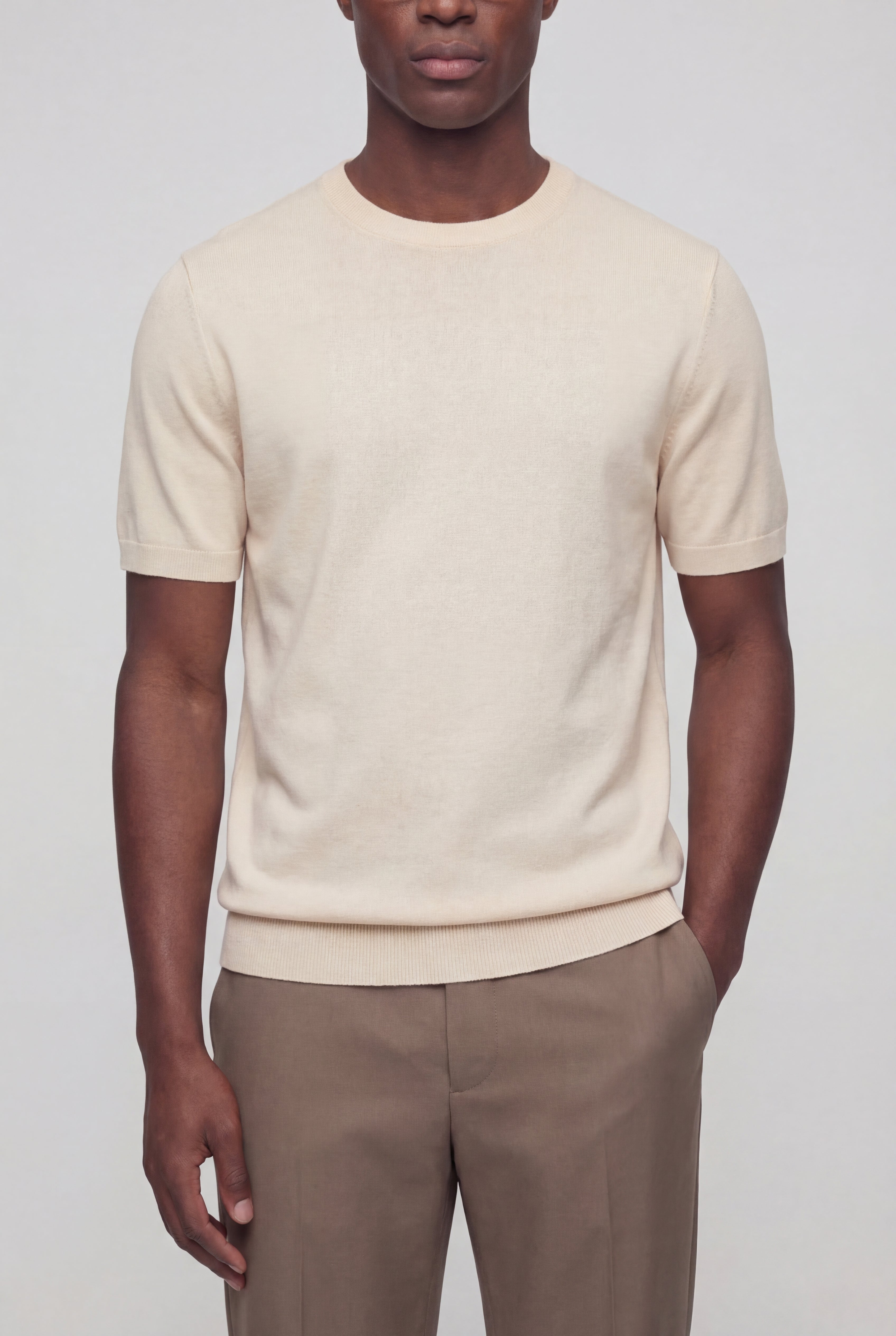 SOLEN KNIT TEE – CREAM WHITE