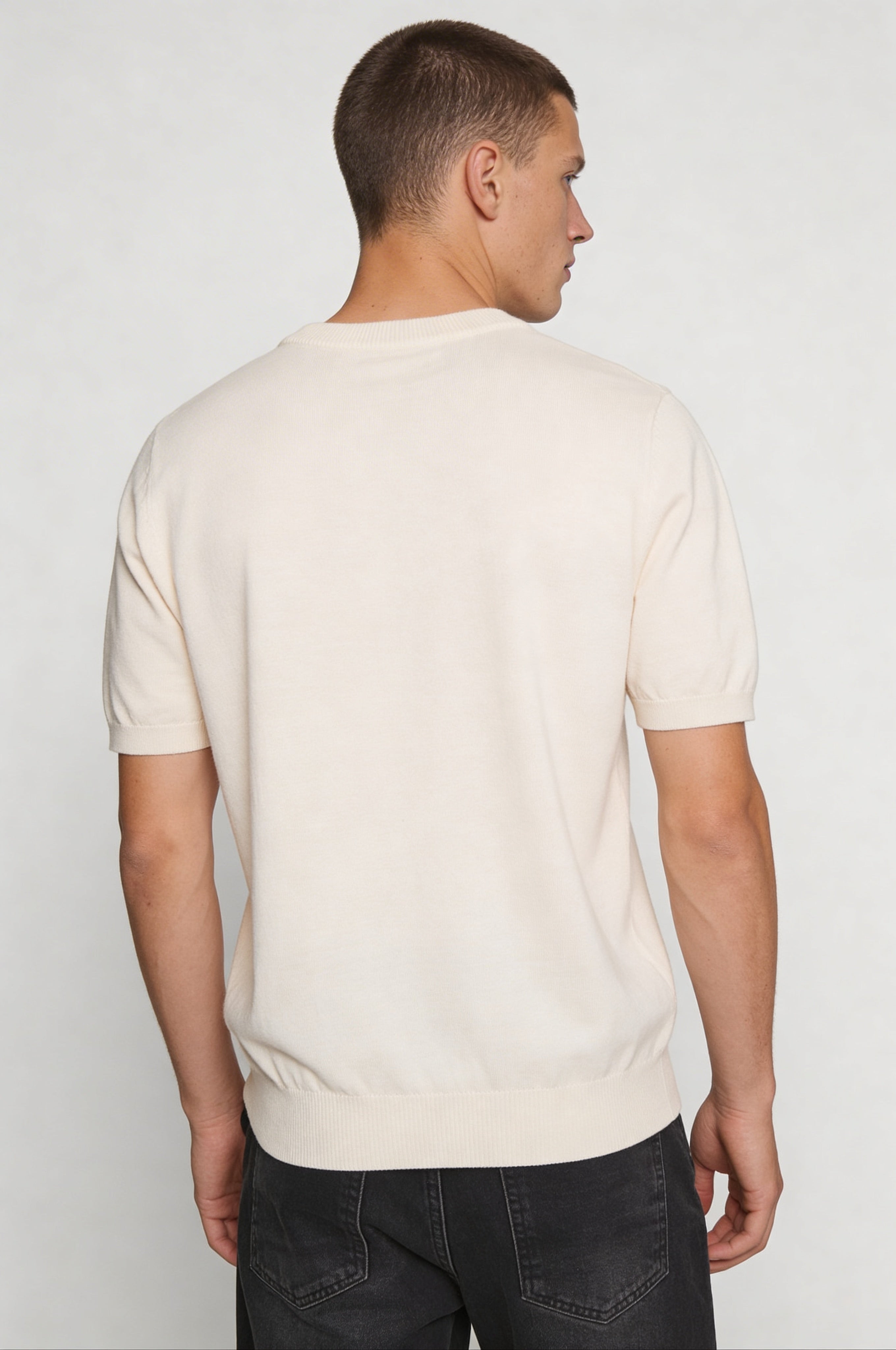 SOLEN KNIT TEE – CREAM WHITE
