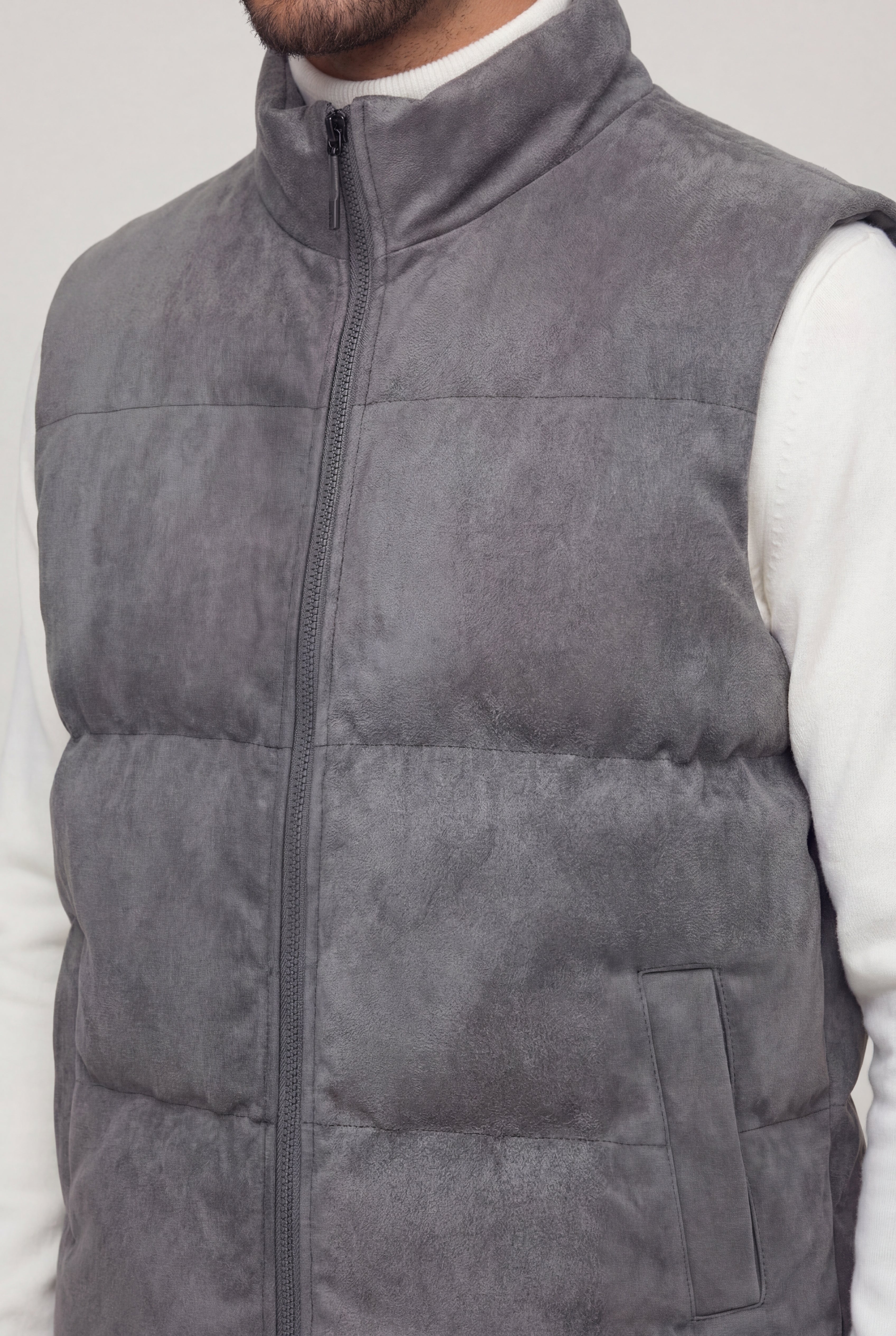 SOLVANE SUEDE VEST – GRAY