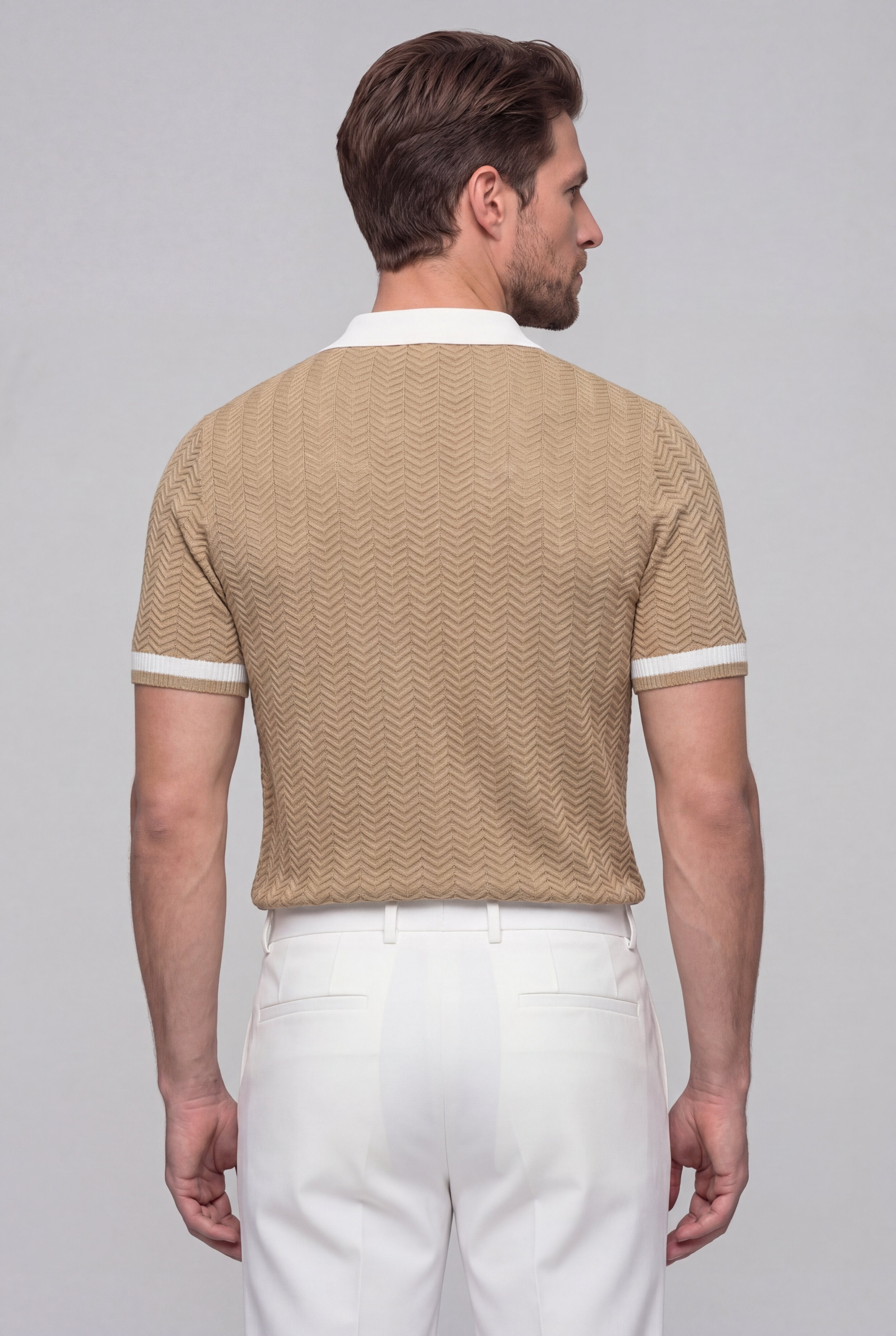STRIDE TEXTURED POLO - KHAKI
