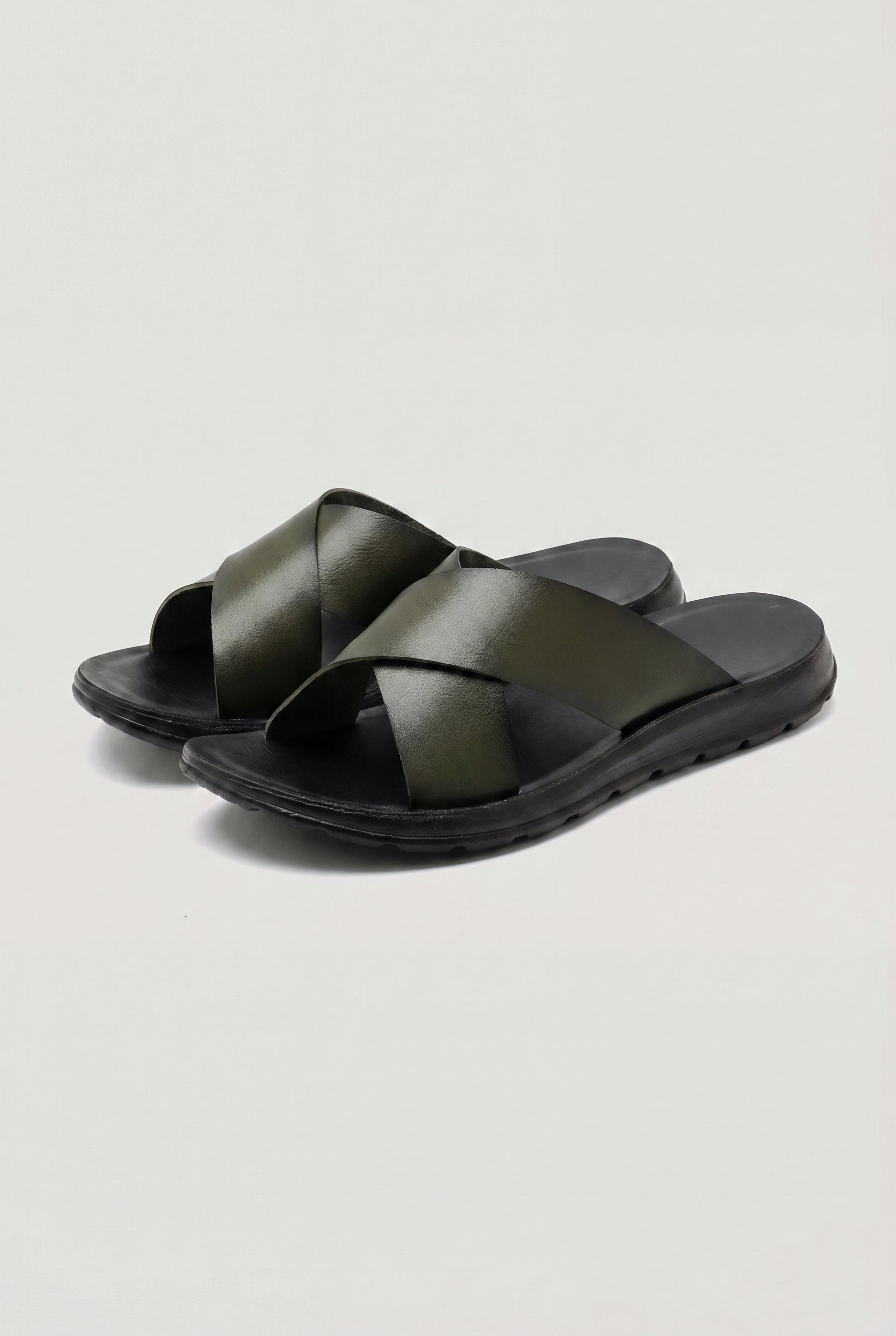 TAVERNO CROSS STRAP SANDALS – ARMY