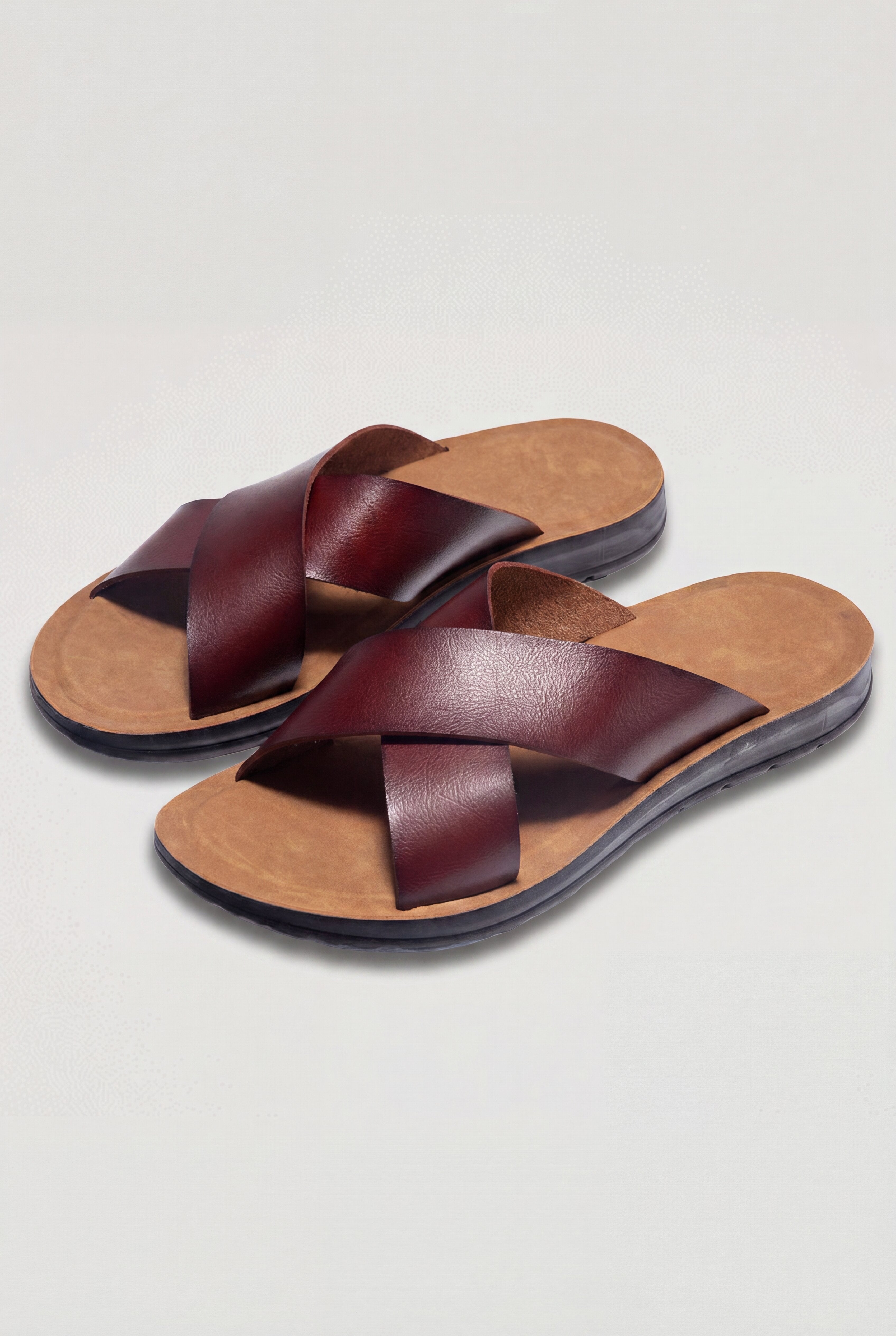 TAVERNO CROSS STRAP SANDALS – WHINE RED
