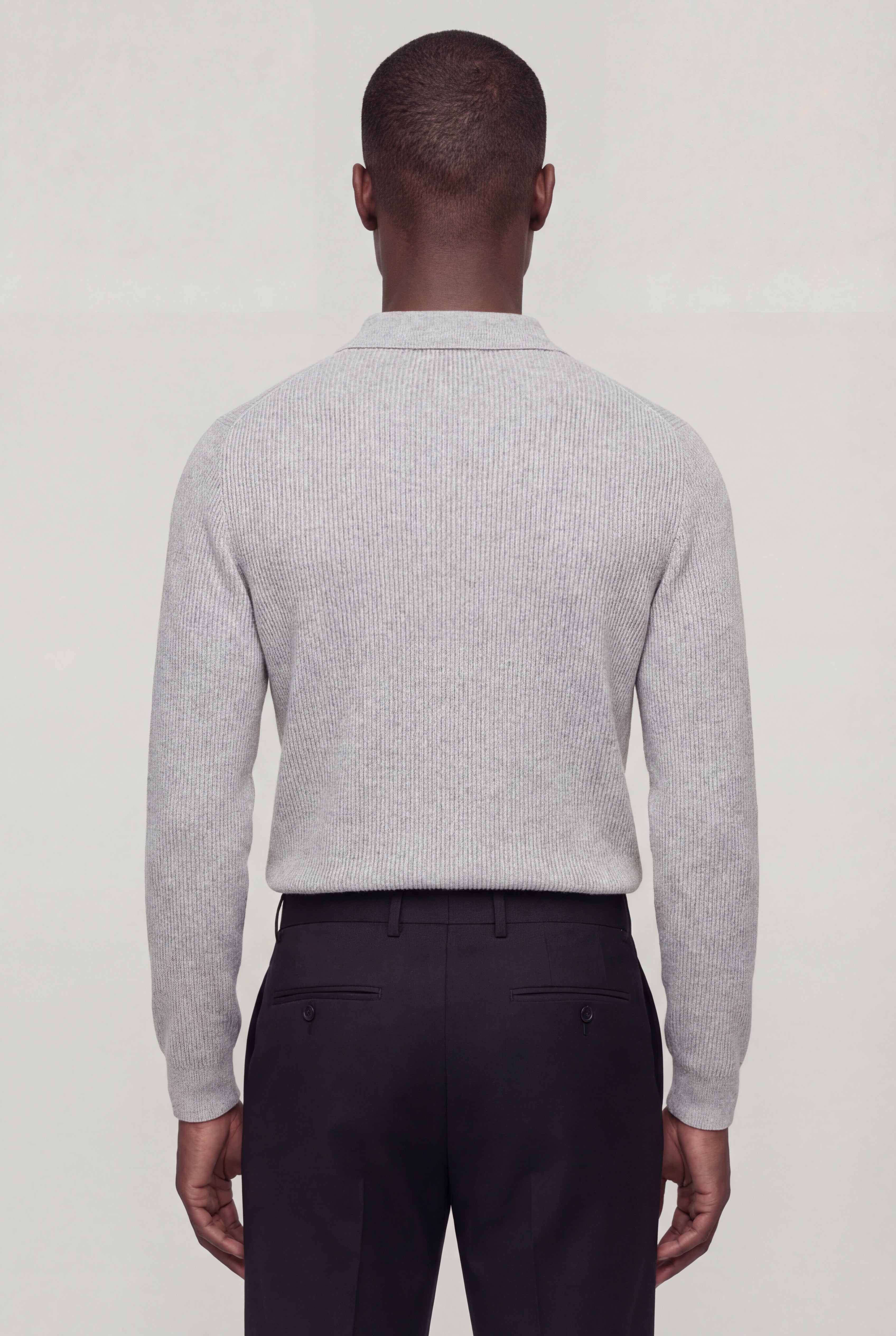TORVAN KNIT POLO – GRAY