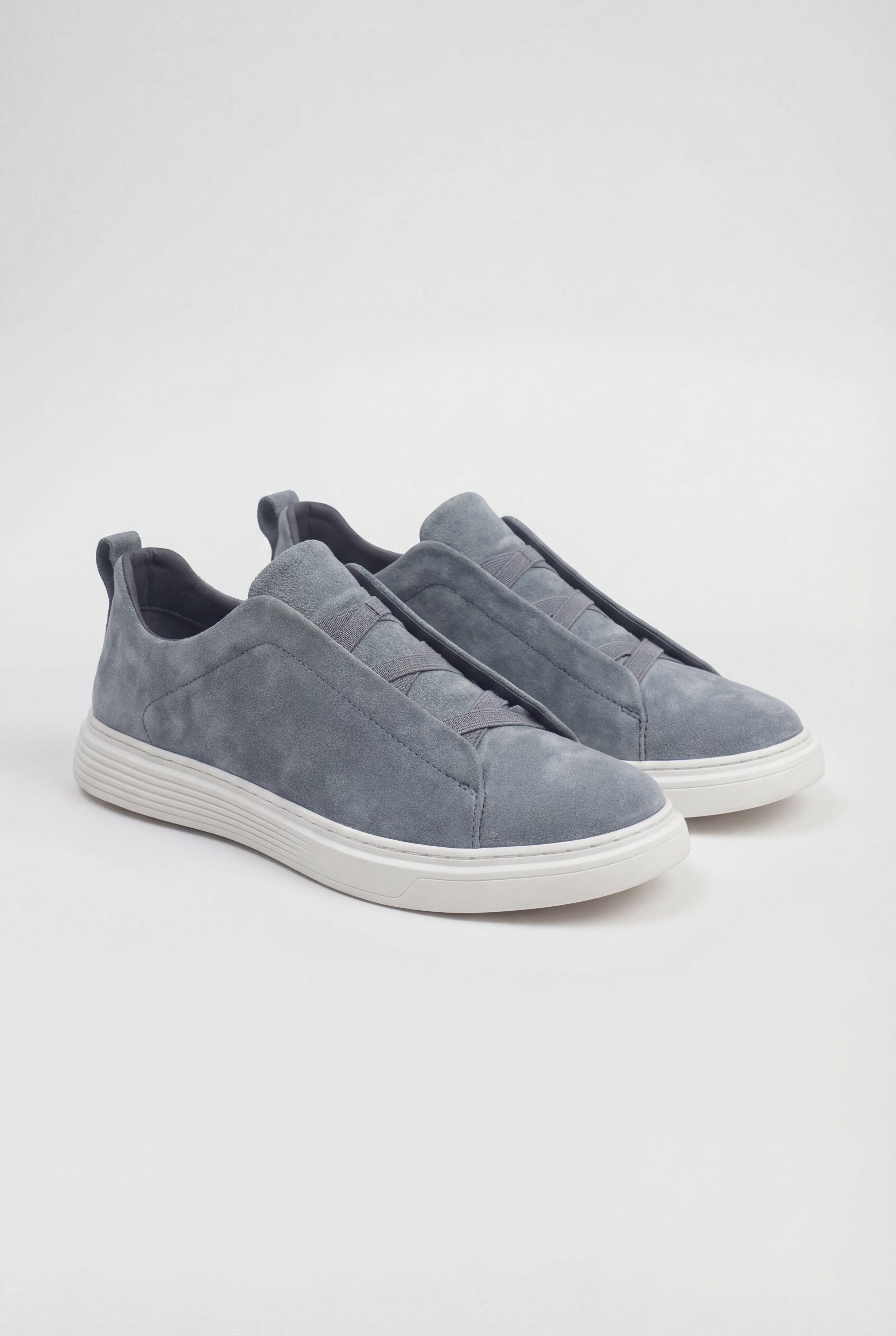TREVIANO SUEDE SLIP-ON SNEAKERS – GRAY