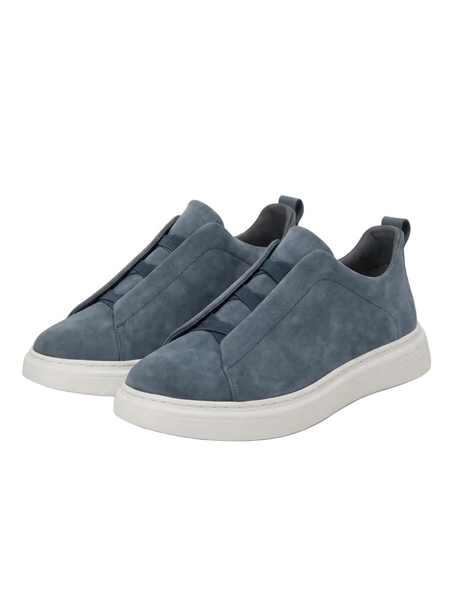 TREVIANO SUEDE SLIP-ON SNEAKERS – GRAY
